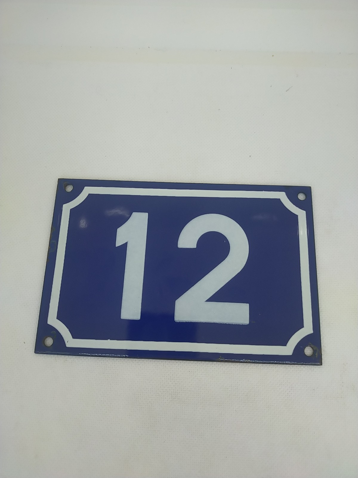 authentic enamel plaque street number 12