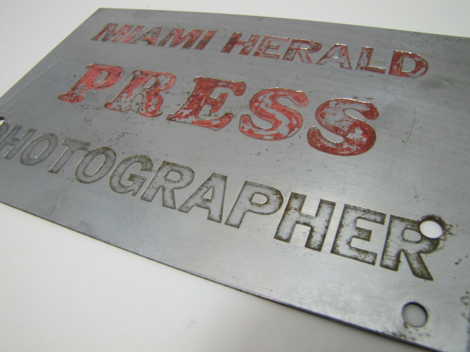 MIAMI HERALD PRESS PHOTOGRAPHER Old Sign Newspaper Magazine Ad Mirror Finish