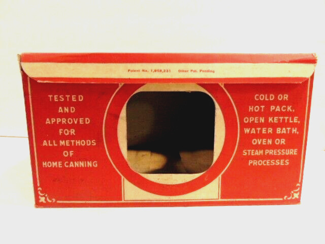 vintage Two Cross Round Jar Rings store sales display box (empty)