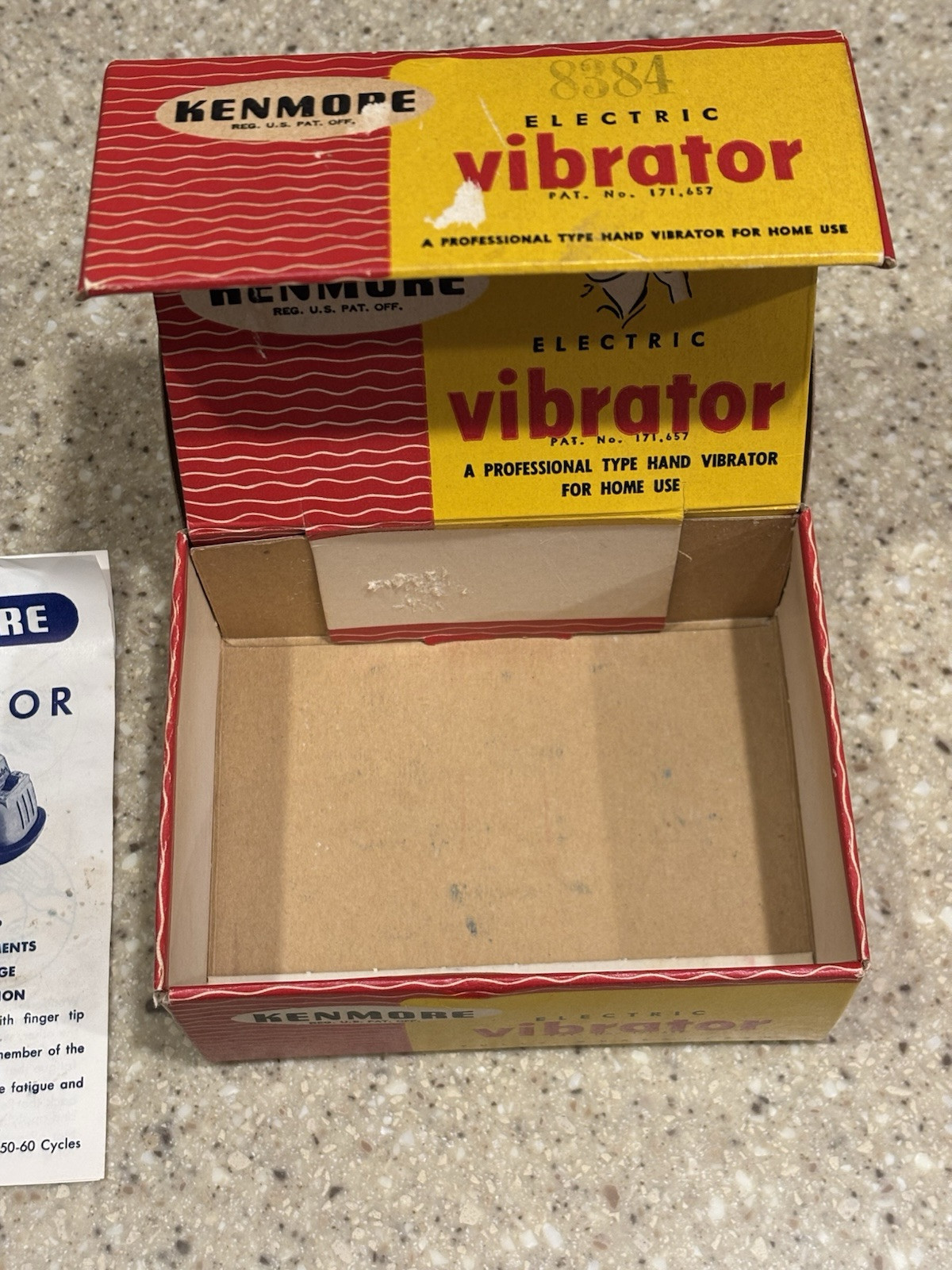 Vintage Store Display Item Box Kenmore Electric Hand Vibrator Box Only