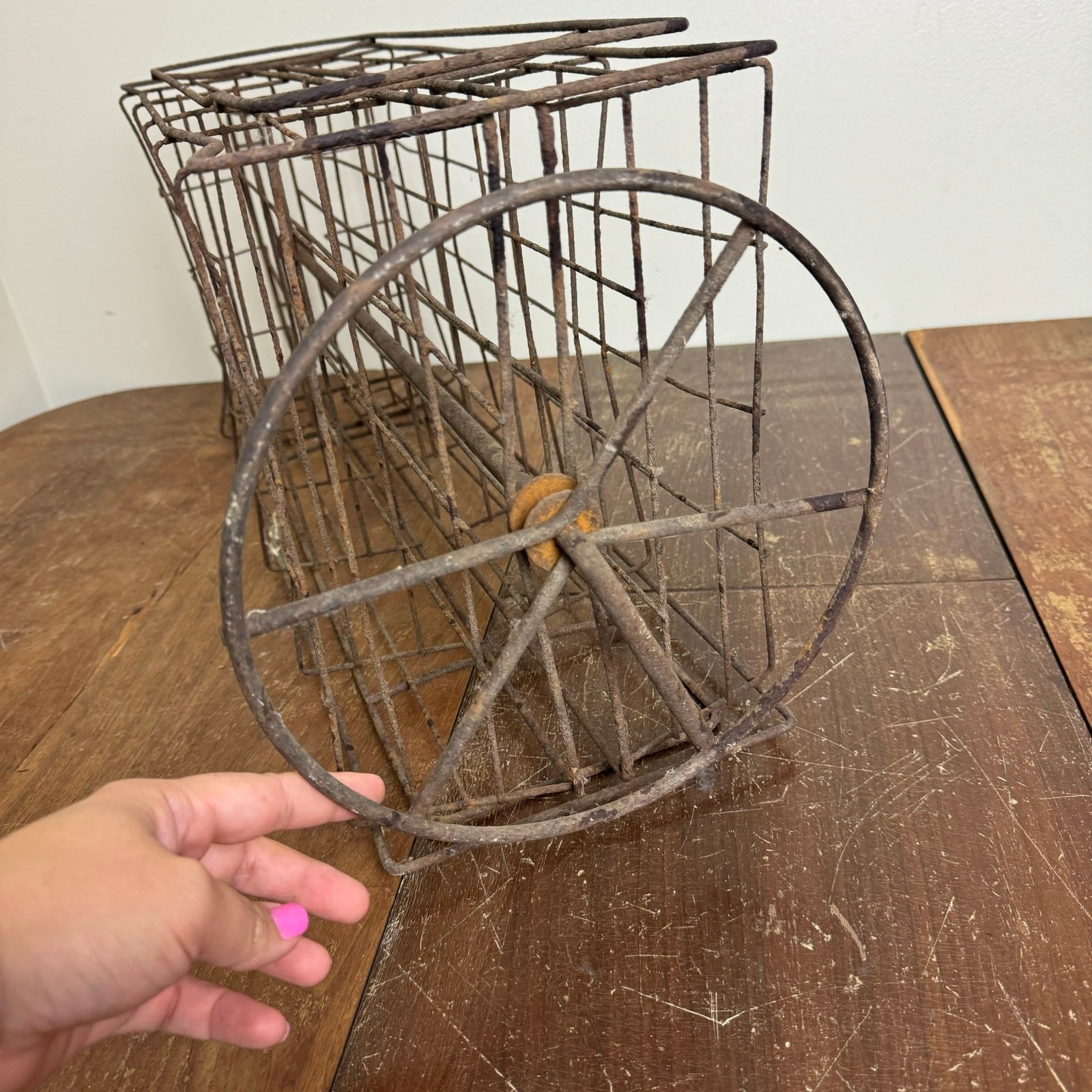 Vintage Shabby Chic Metal Wire rotating merchandise Floor display Vendor Booth