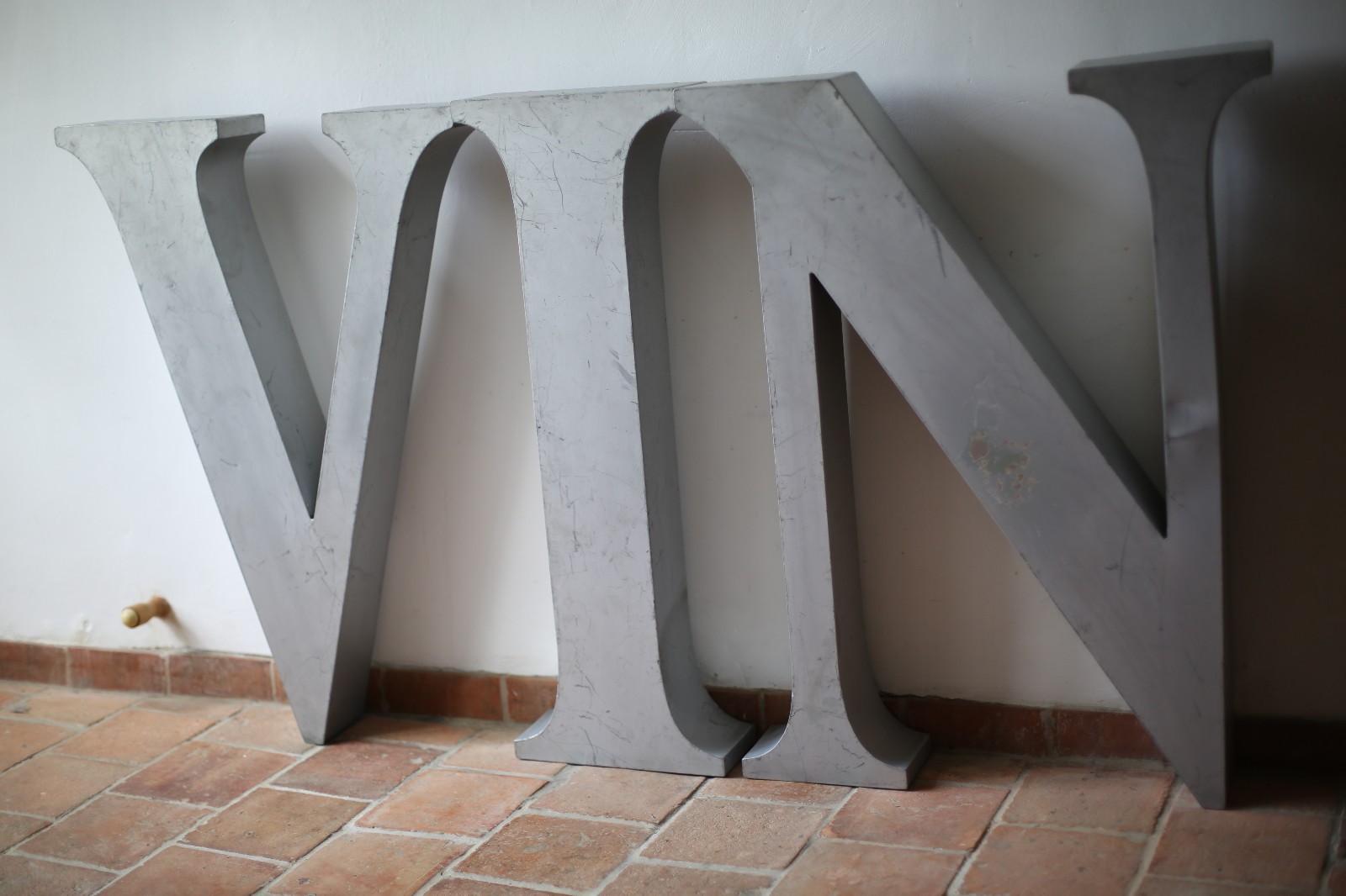 Large French Wine Sign Mid Century Aluminum VIN Letters Vintage Industrial Pub
