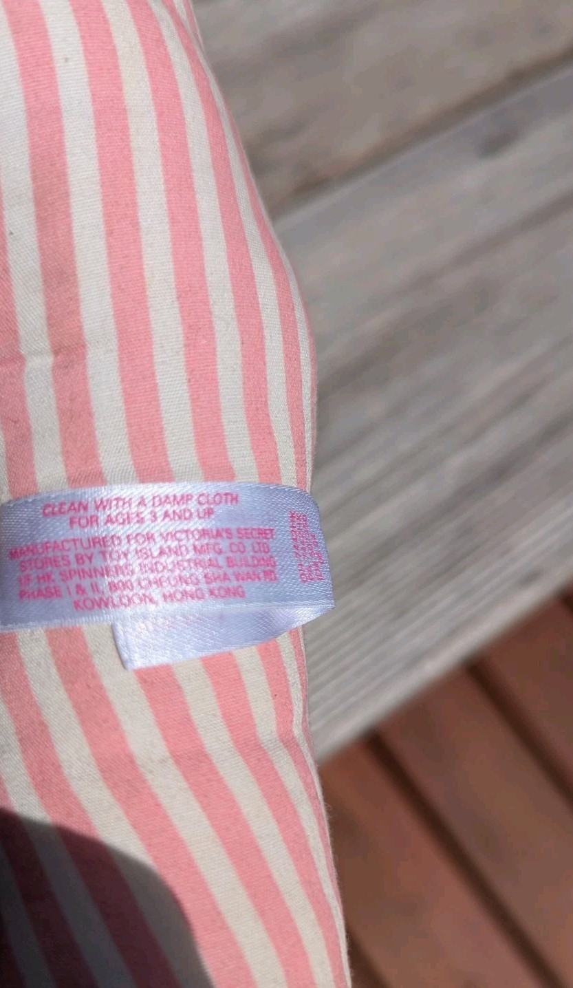 Vtg Pink Victoria’s Secret Dog Pink/White Stripe Mannequin/Display RARE 04
