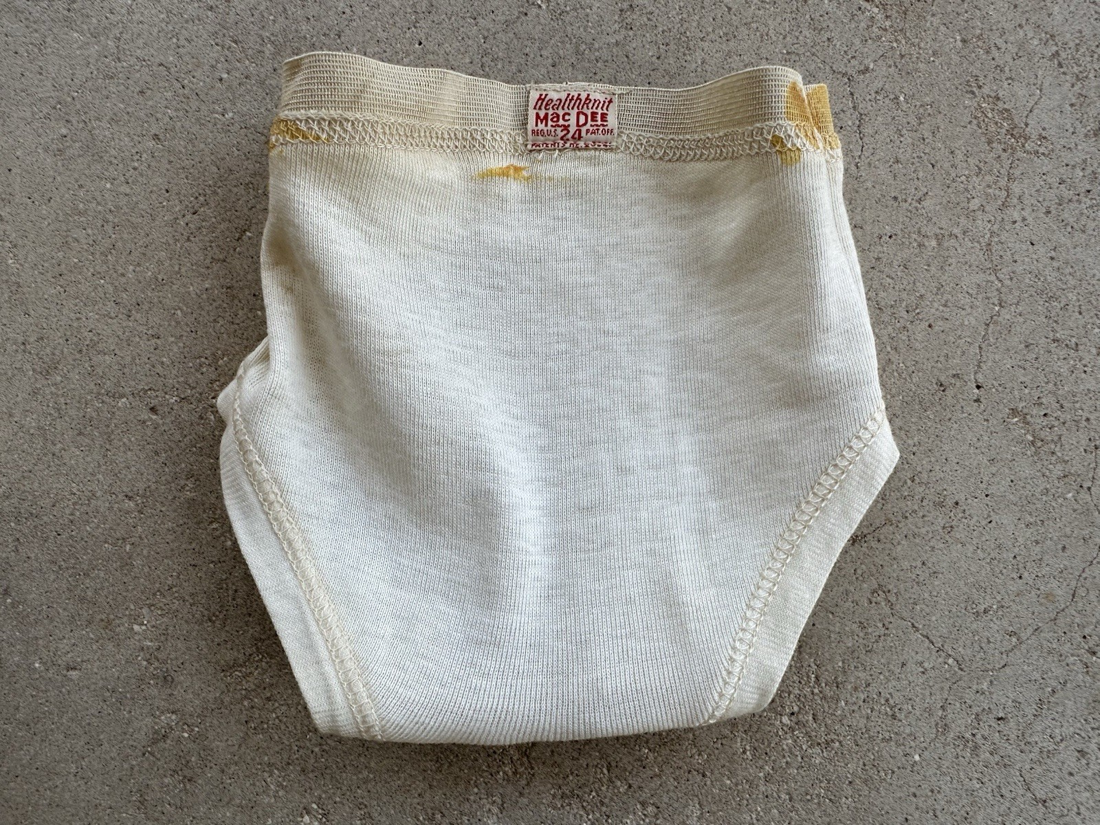 WWII Era 1940s Healthknit Mac Dee Boys Cotton Briefs Crossed Gusset Size 24 VTG
