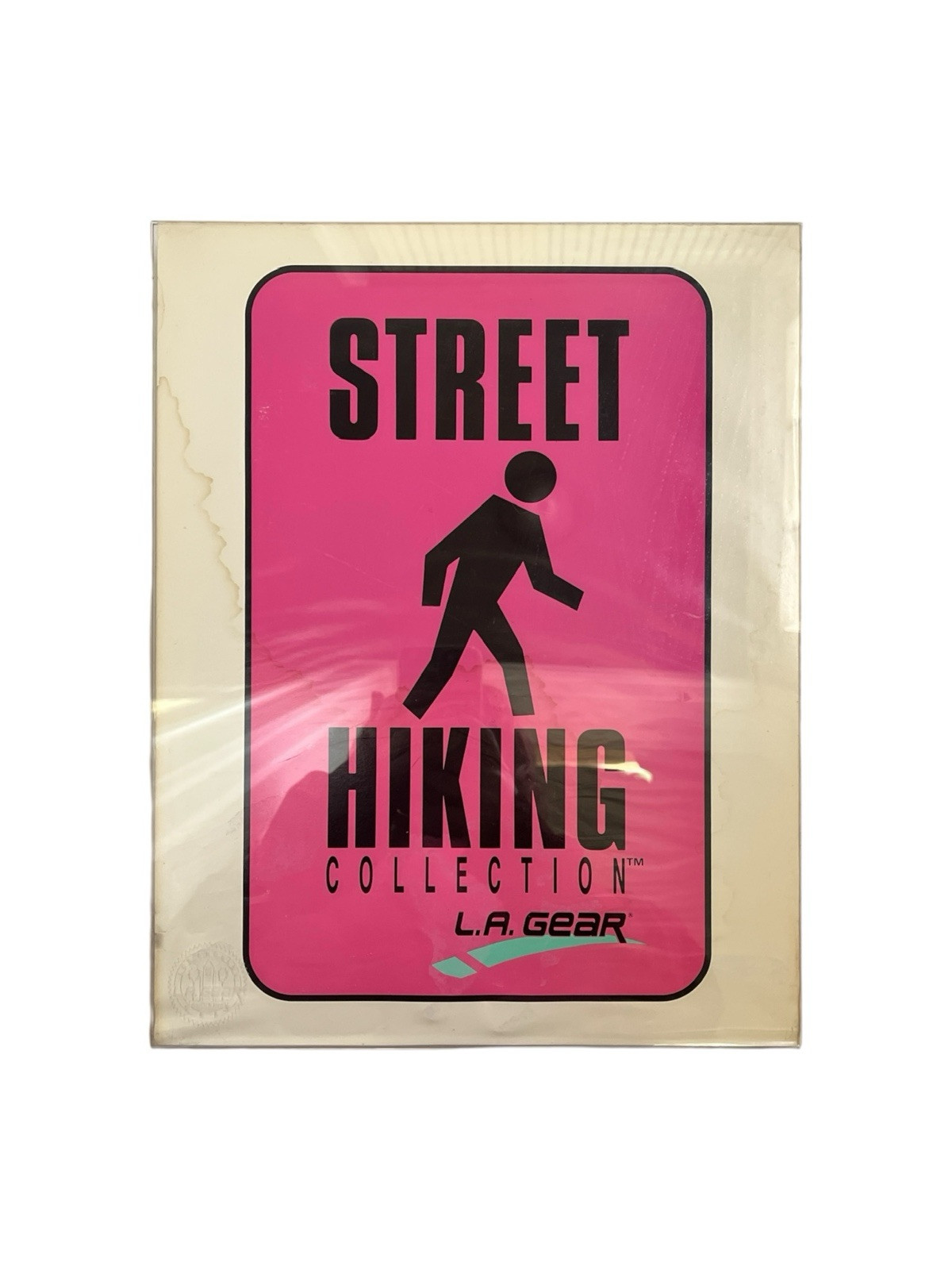 vintage LA gear sneakers shoes street hiking dealer sign store display early 90s