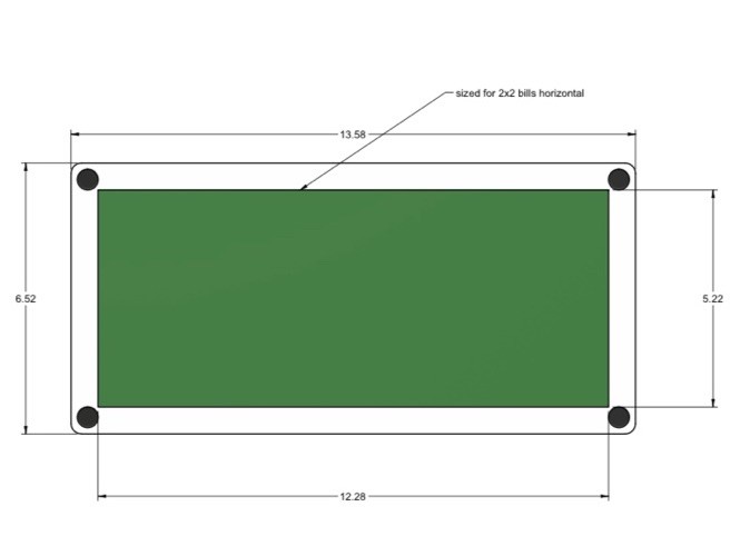 Acrylic Cash Wall Display With Hardware And Sheets Only No Cash 2 Tall By 2 Wide