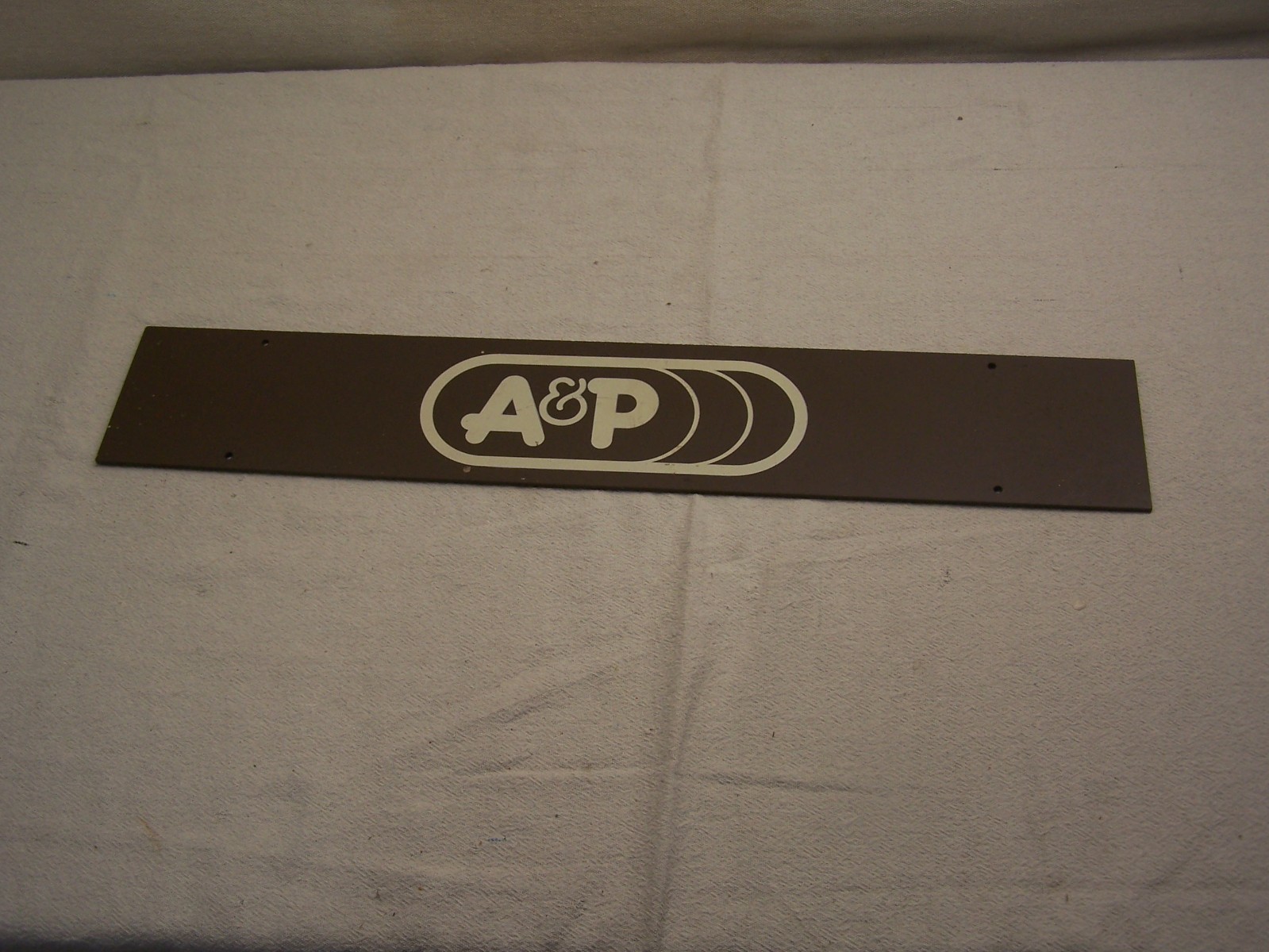 vintage A&P grocery store shelf sign advertising