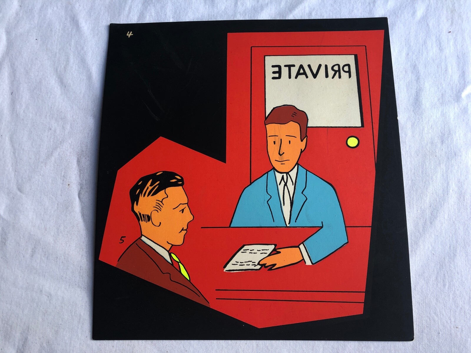 Vintage STORE SIGN Cardboard MEN MAN Meeting Office MCM Mid Century gay int #41