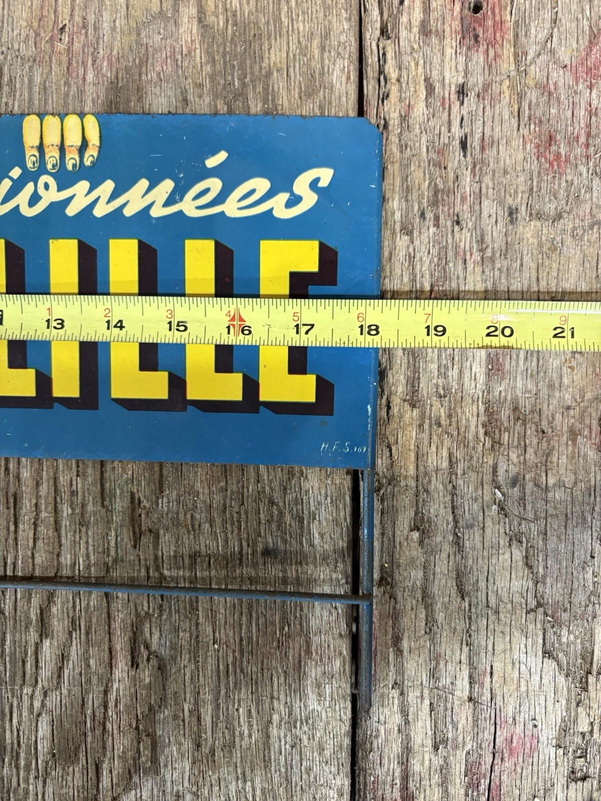 RARE Early Die Cut French Leonard Lille Seeds Advertising Display Rack Sign