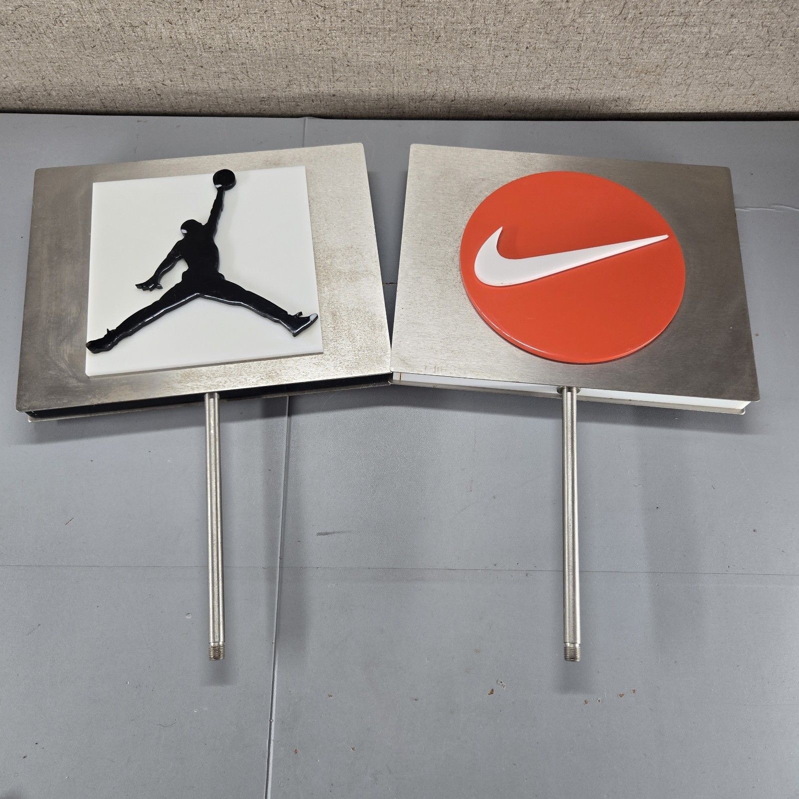 AIR JORDAN & NIKE Vintage Retail Display Store Sign Collector Metal
