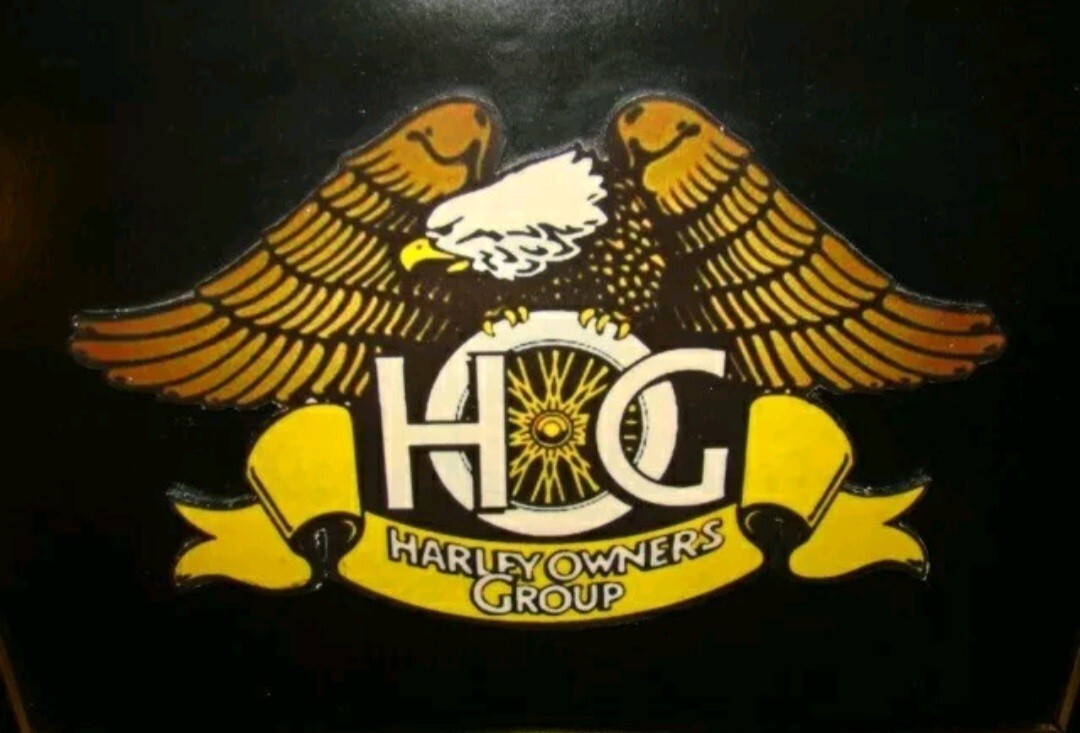 FRAME-HARLEY DAVIDSON OWNERS GROUP-MOTO-BIKERS-PICTURE-SIGN/SIGN-VINTAGE