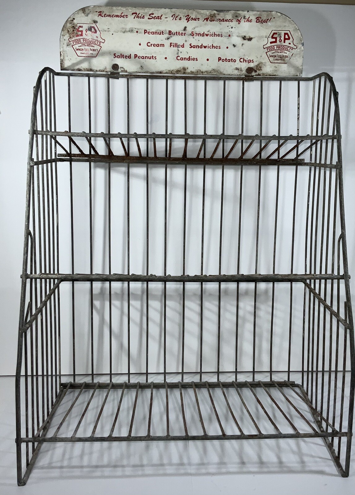 Rare HTF Swinson Food Products Counter Top Display Rack & Advertising 19 x 12.5”