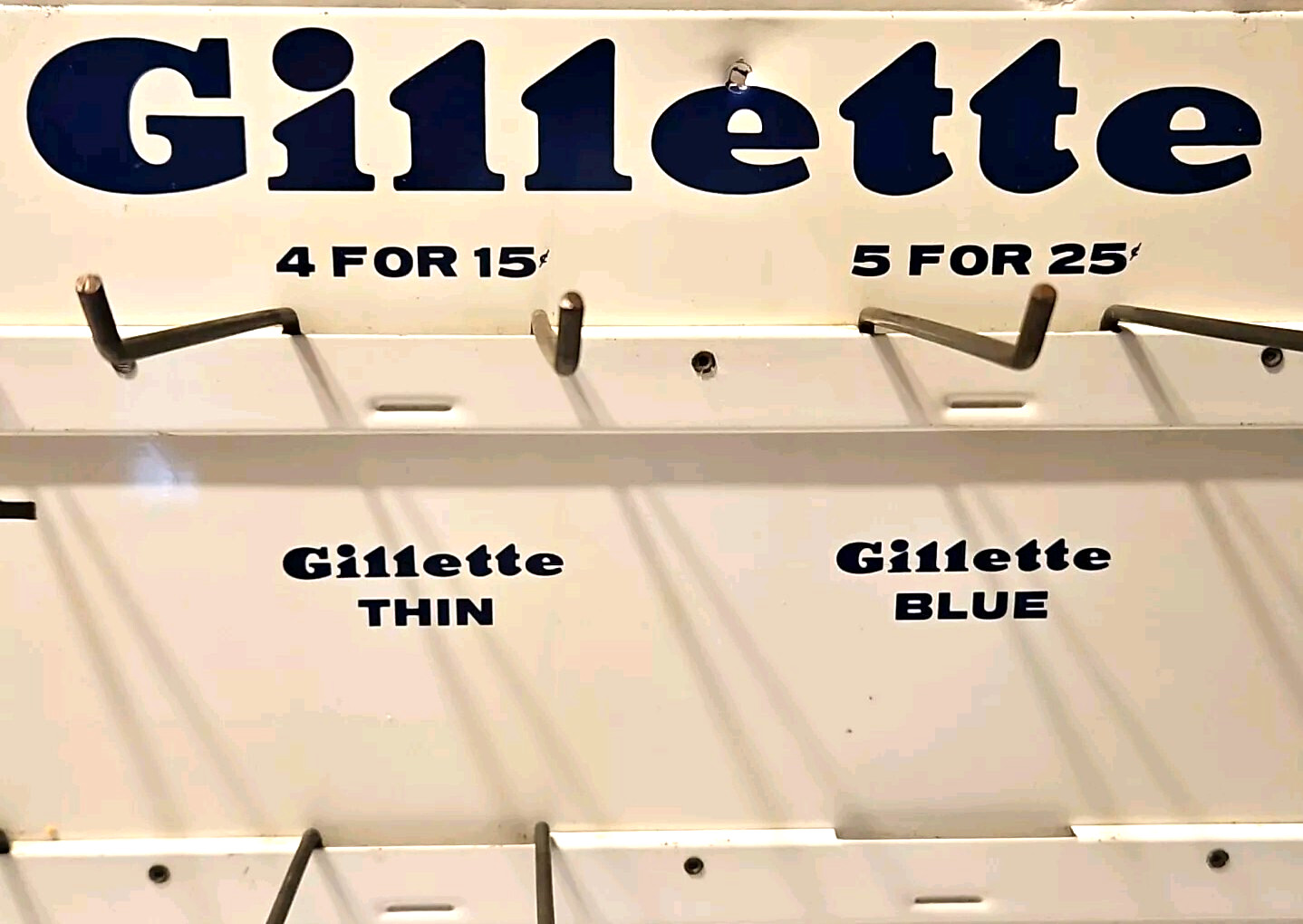 Vtg Collectible Razor Blades 2-Sided Metal Store Sign Display Rack Advertising
