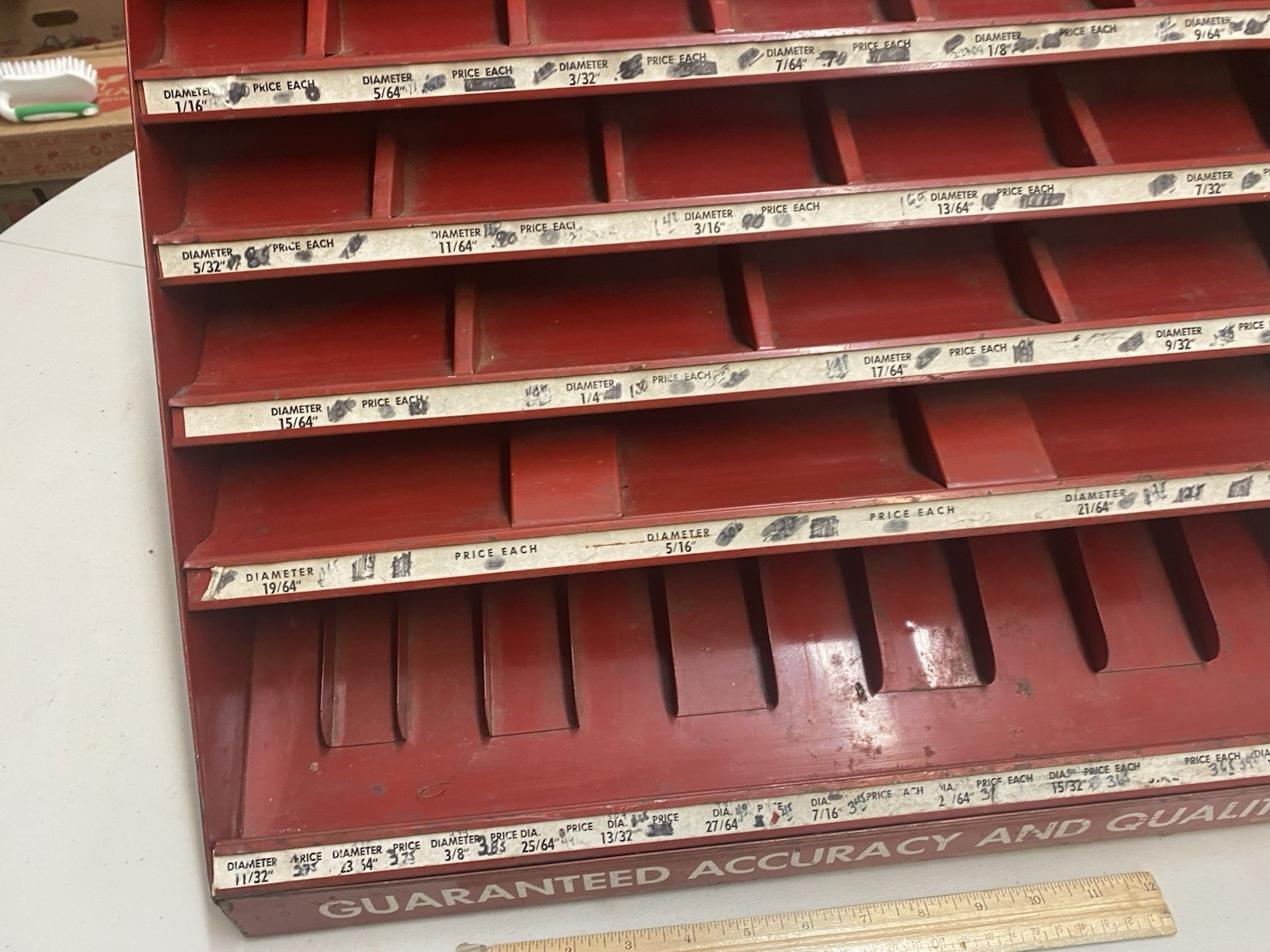 USED METAL COUNTER DISPLAY FOR DRILLS DRILL BITS – NEW PROCESS HIGH SPEED DRILLS