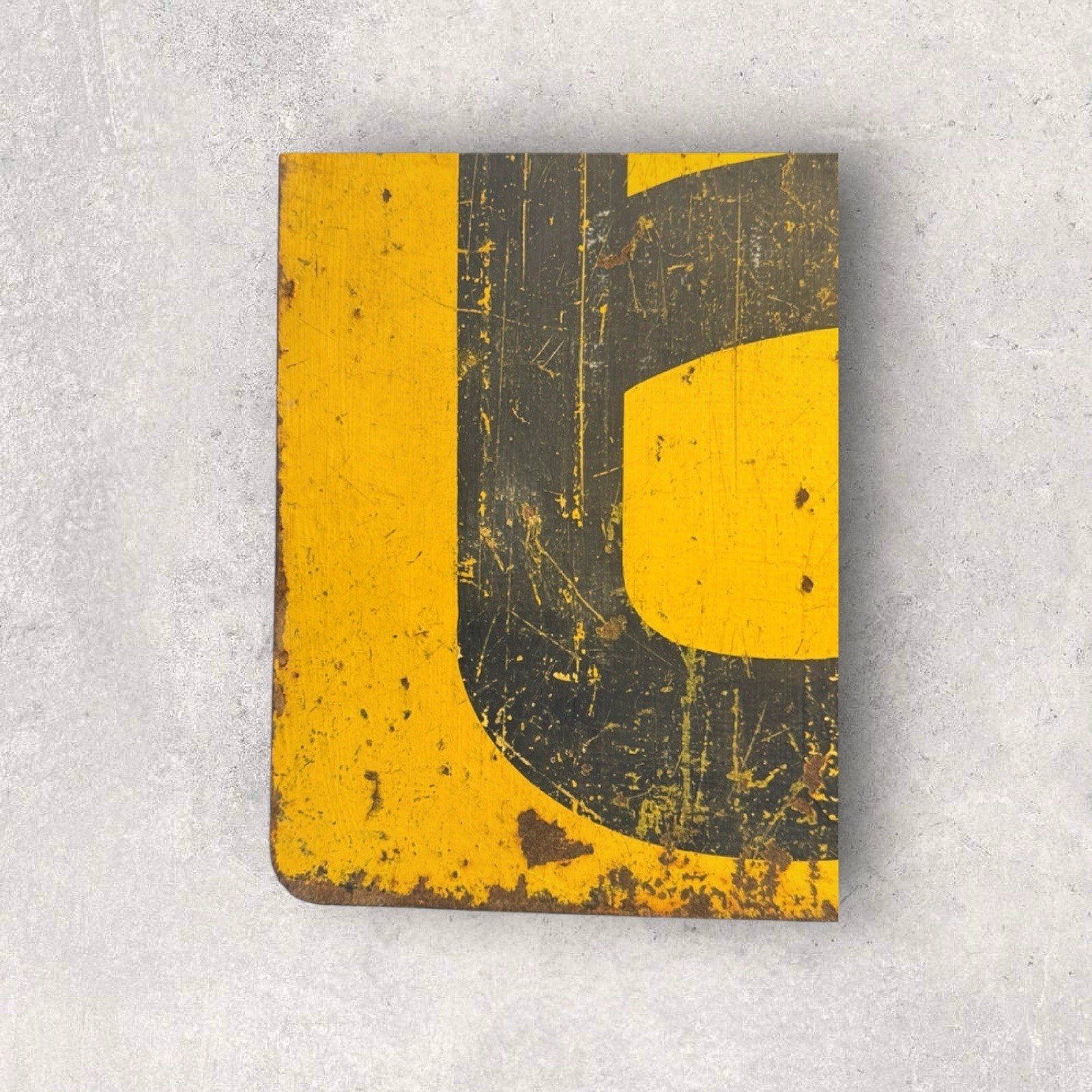 Vintage Industrial Sign – Number 6 – Enamelled / Painted Metal – 1960s/1970s
