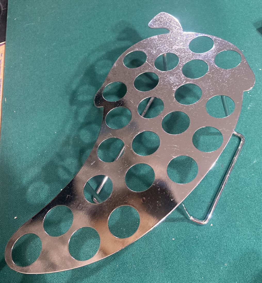 *RARE* RED HOT Chili Pepper STAINLESS STEEL FOLD UP Holder Stand For 22 PEPPERS
