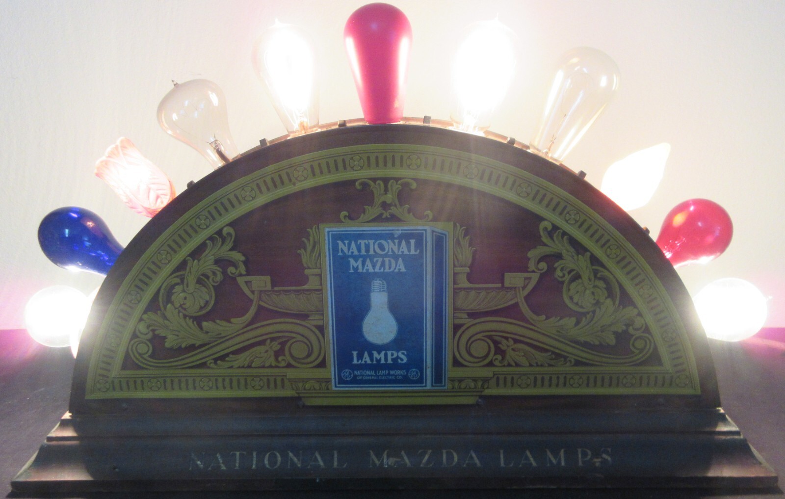 1920’s Antique National Mazda Lamp Works Counter Display