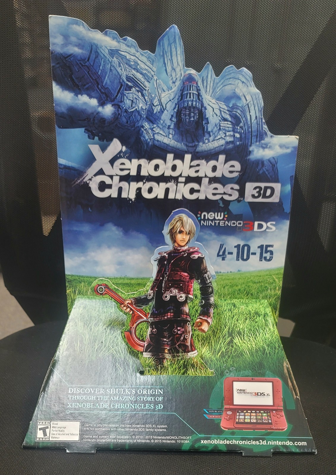 Xenoblade Chronicles 3D Nintendo 3DS Promo Promotional Cardboard Standee