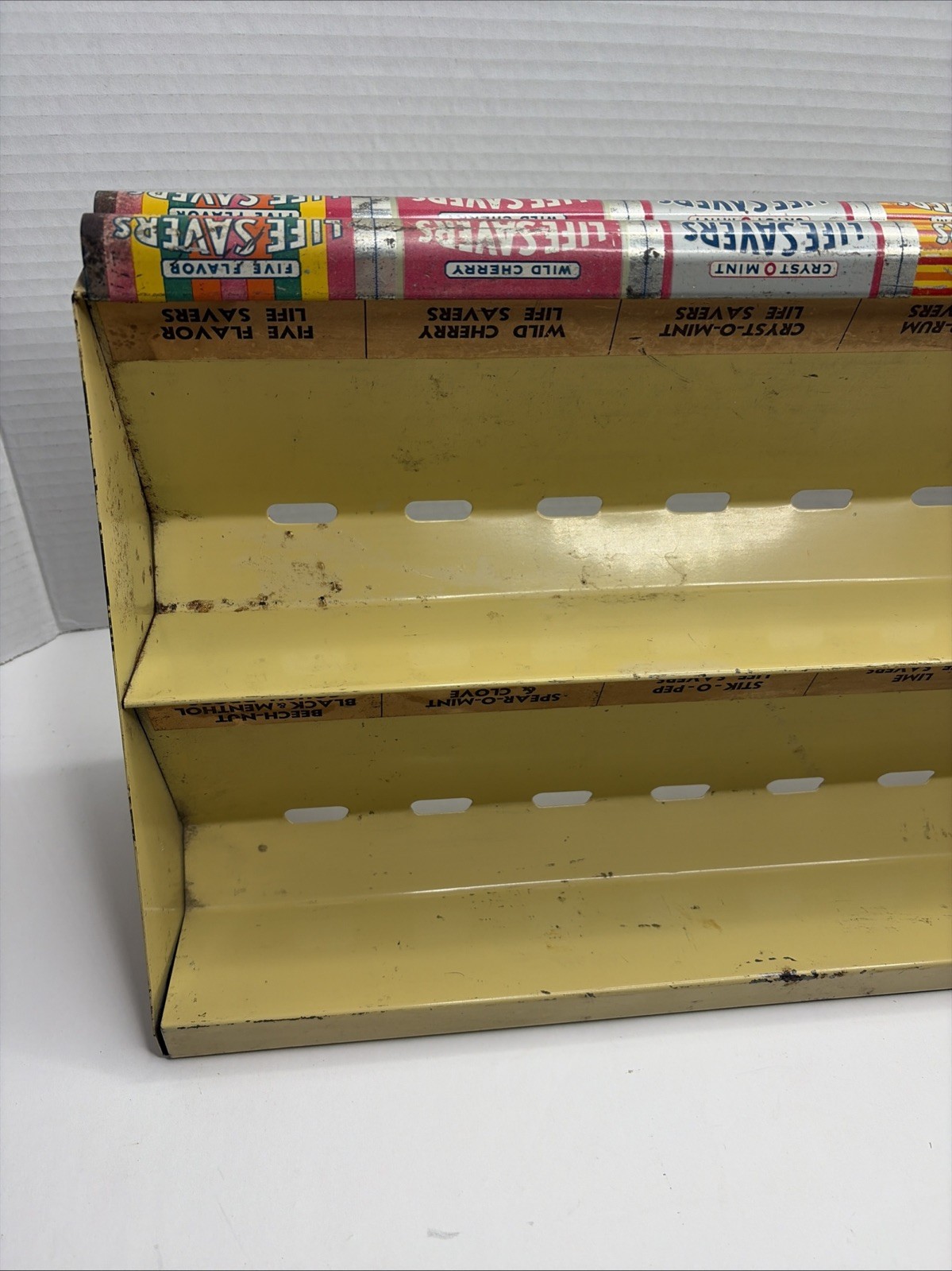 Vintage Life Savers Candy Sign Store Display Rack 1930’s Country Store Flavors