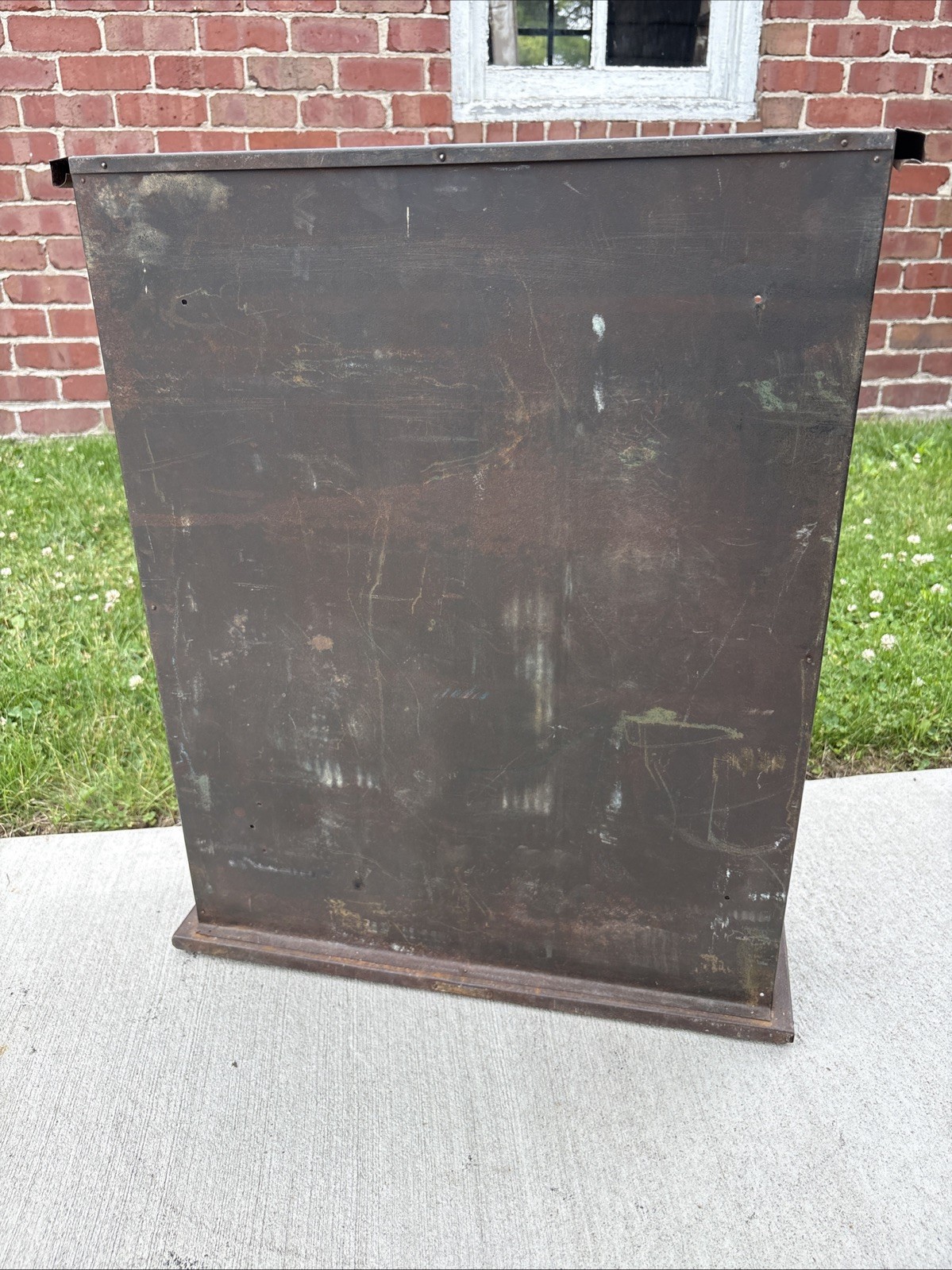 Antique Metal Parts Bin Cabinet Industrial Metzger Chicago Store Counter Display