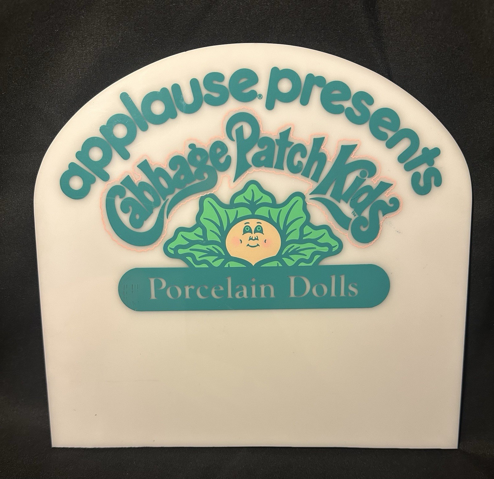 RARE White Acrylic CPK Applause Presents Cabbage Patch Kids Display Sign Only