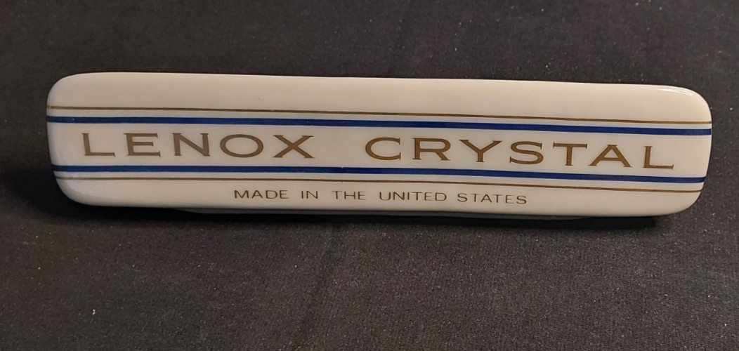 Vintage Advertising Store Shelf Sign Lenox Crystal Made In United States Stands
