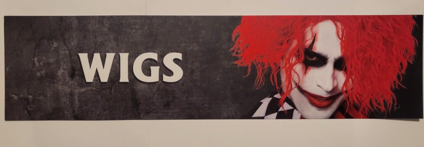 SPIRIT HALLOWEEN Store Exclusive Display Sign “WIGS” A Banner