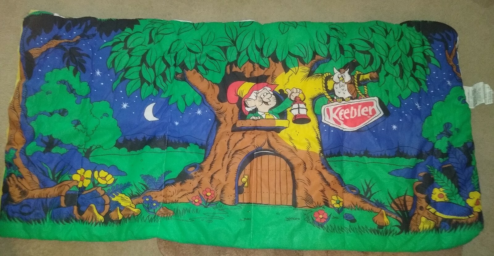 Very Rare Vintage 1984 Keebler Elves Cookie Elf Treehouse Sleeping Bag
