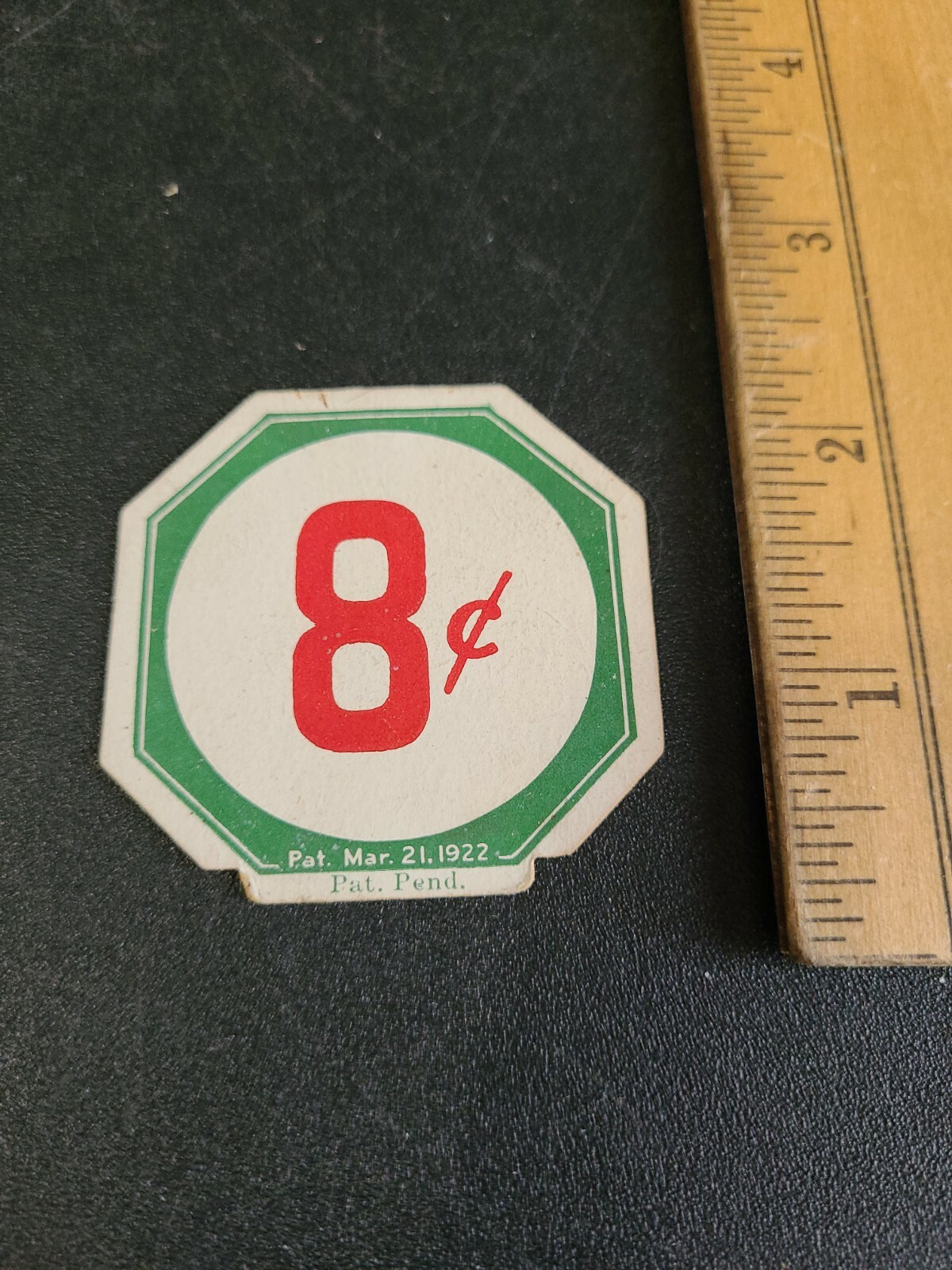 Vintage 1922 Country Store Shelf Price Tag 2×2 8c