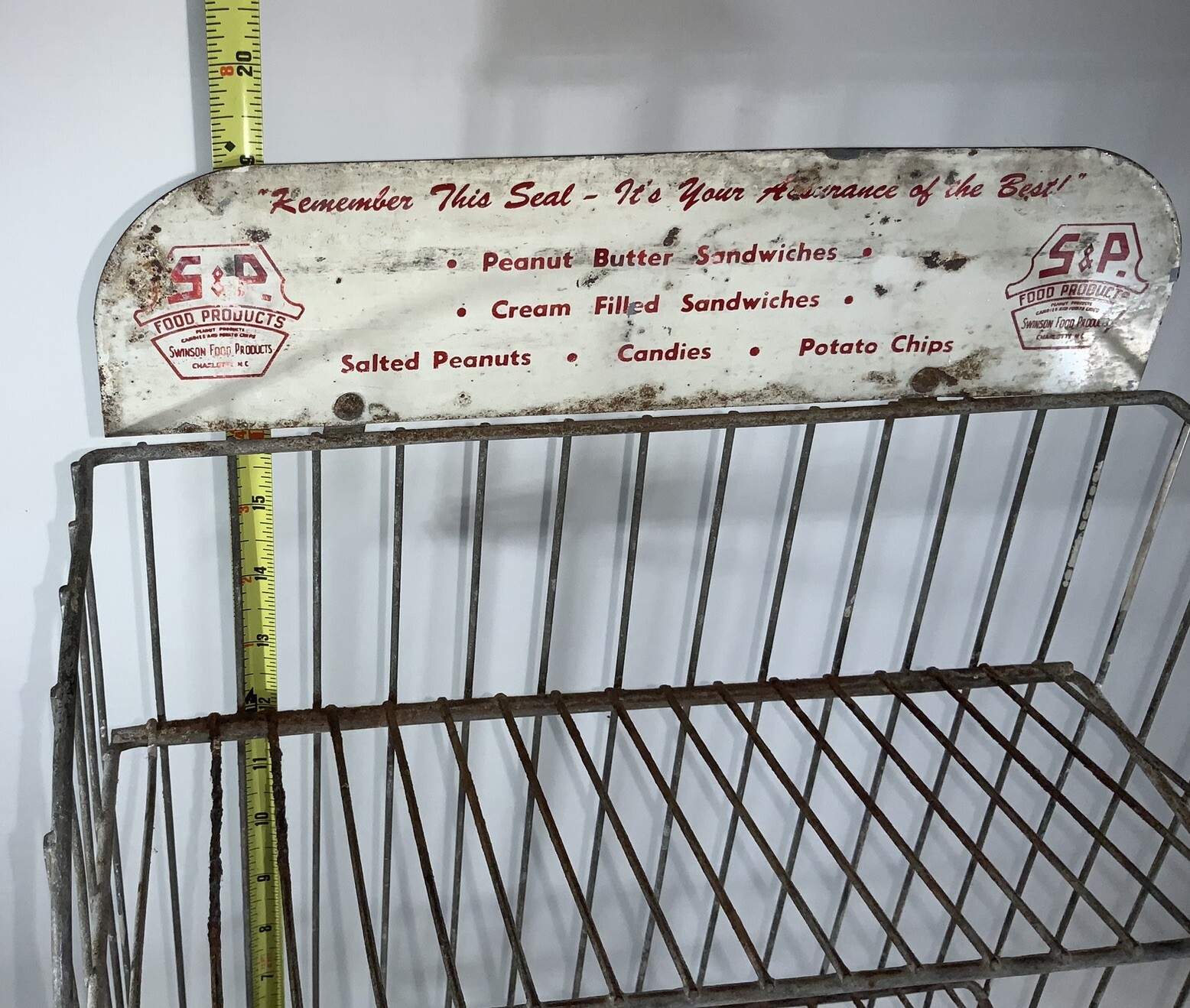 Rare HTF Swinson Food Products Counter Top Display Rack & Advertising 19 x 12.5”
