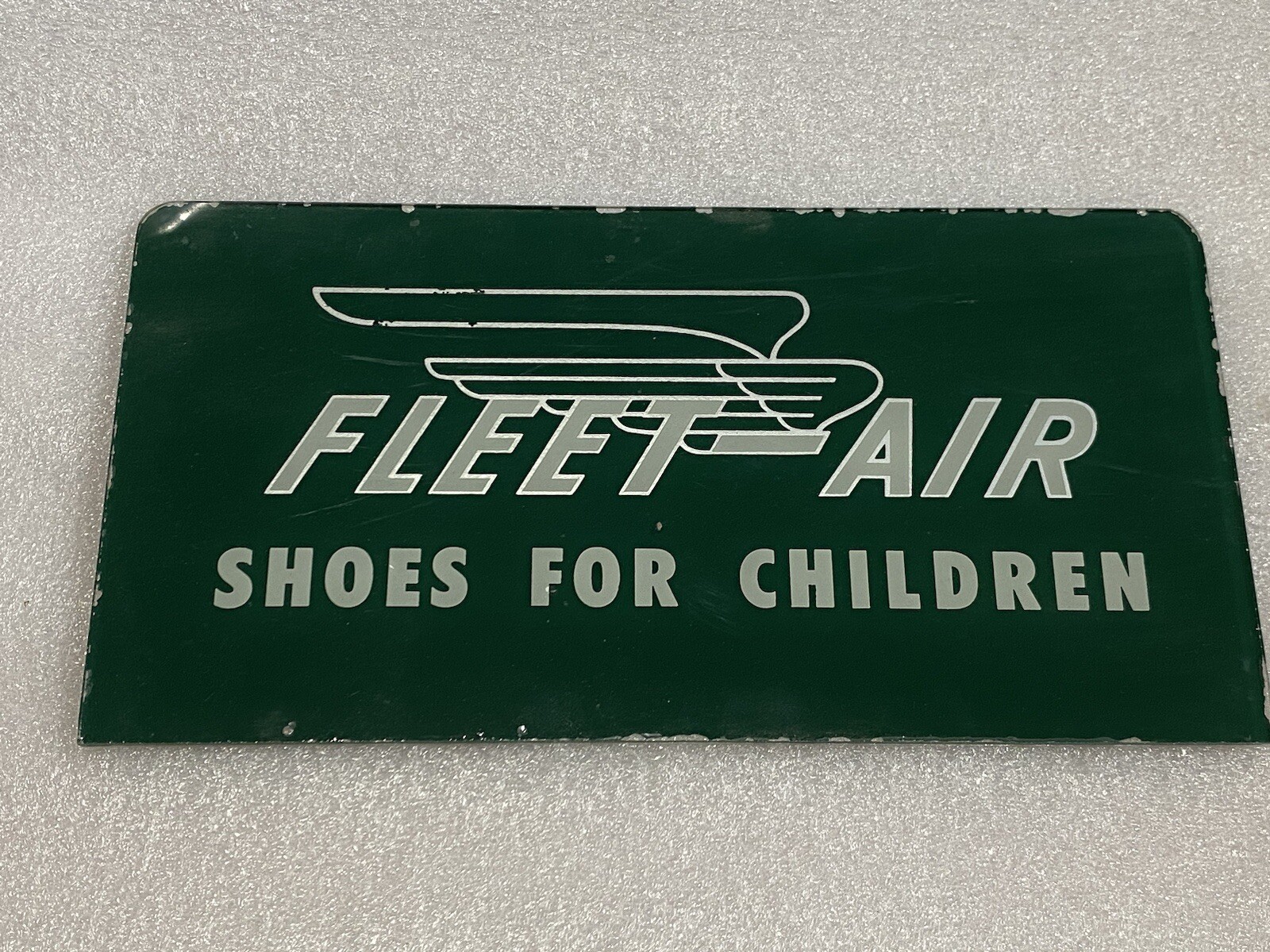 Vtg 1950’s Fleet Air Shoes For Children Glass Advertising Display Sign
