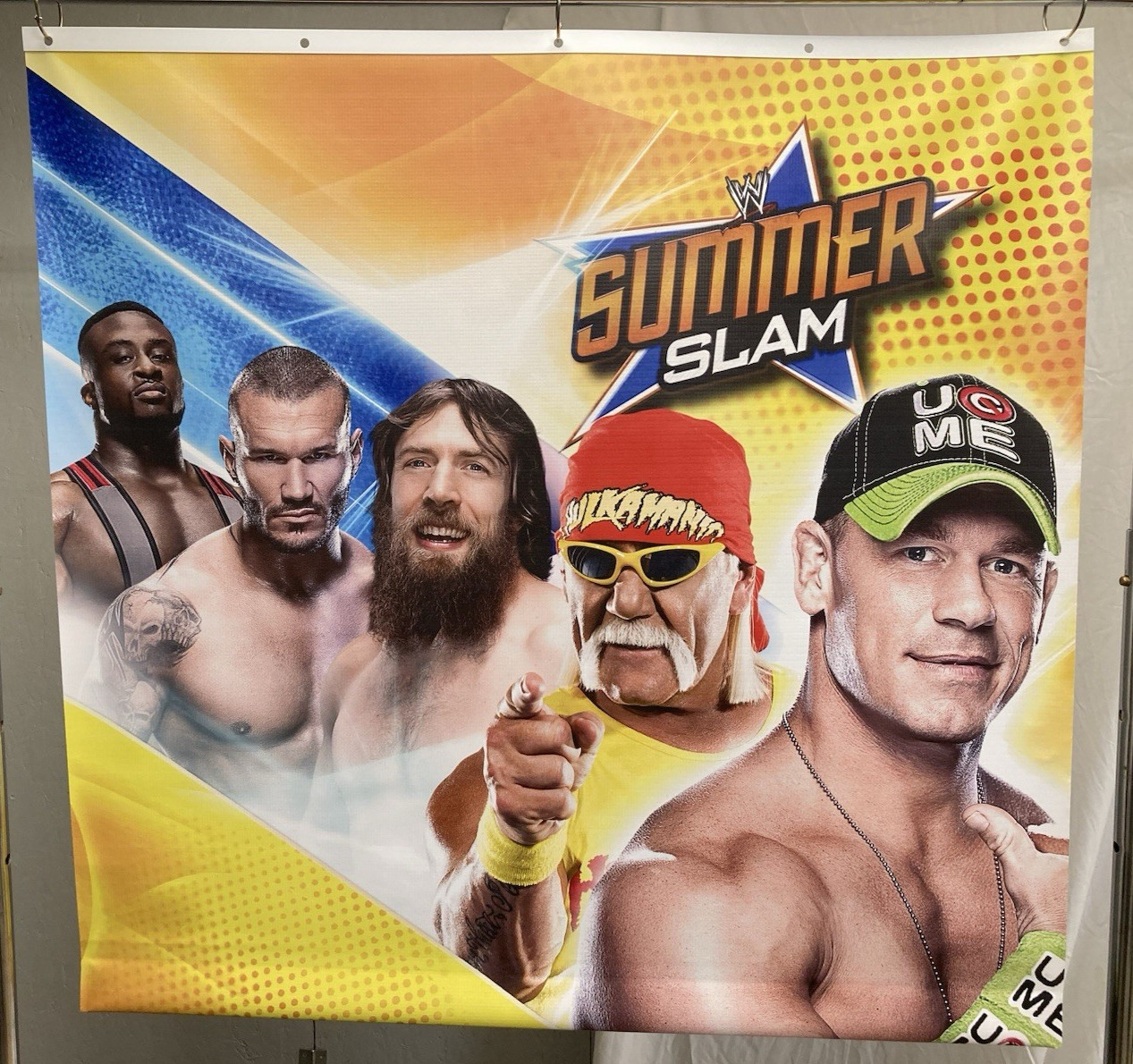 WWE Summer Slam Toys R Us Vinyl Banner Store Display 3ftX3ft Hulk Hogan, Cena, +