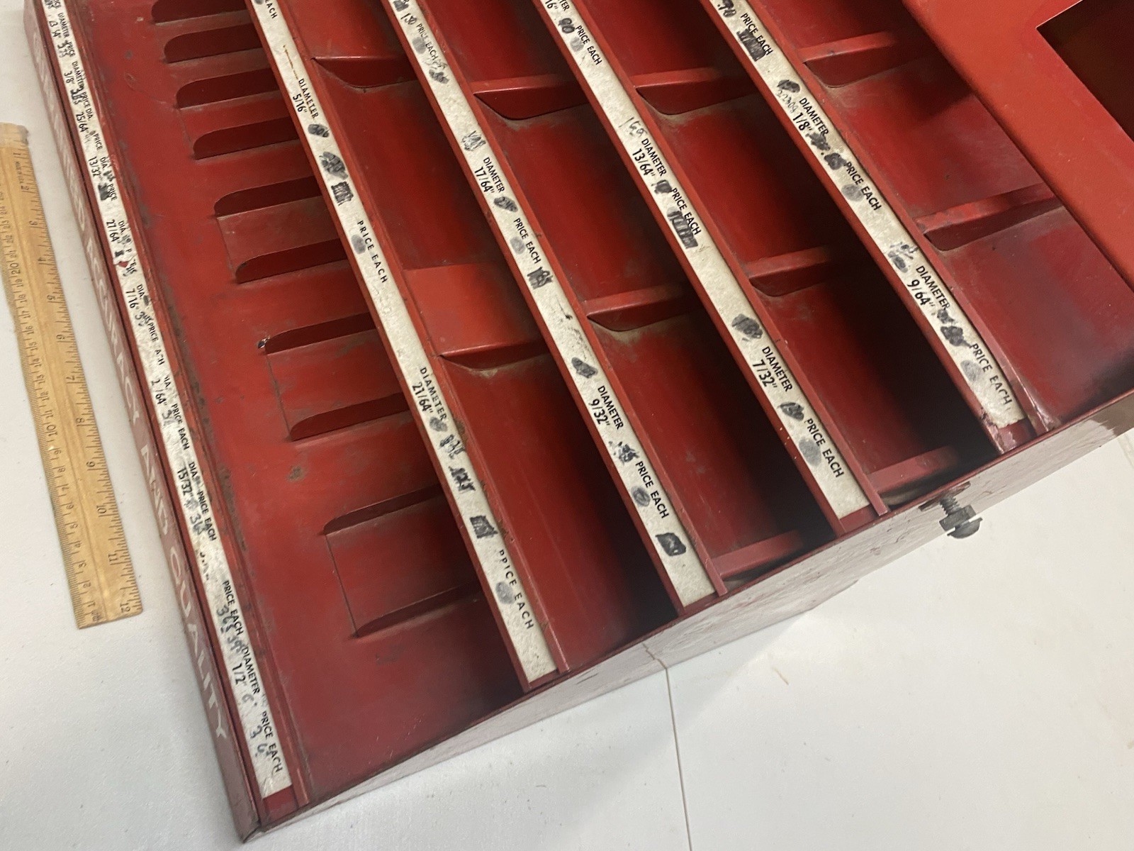 USED METAL COUNTER DISPLAY FOR DRILLS DRILL BITS – NEW PROCESS HIGH SPEED DRILLS