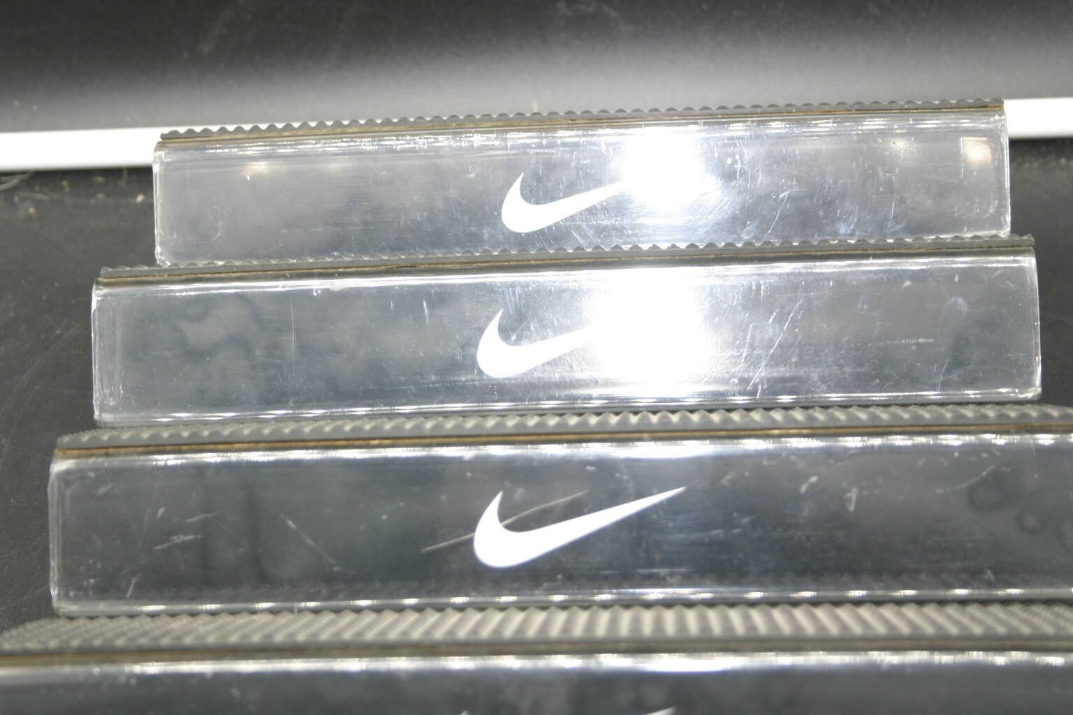 Nike Vintage 80s Clear & Black Slat Wall Display Shoe Shelves (Lot Of 6 Shelf)#2