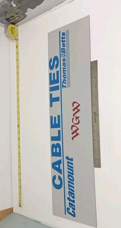 Thomas & Betts Cable Ties Sign Vintage Hardware Store Display 24″x7.5″ Rare