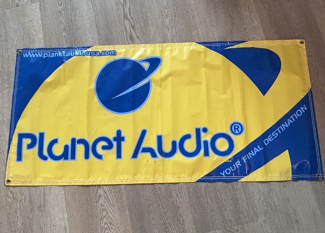 Planet Audio Logo Blue/yellow Advertising Banner Vinyl “Your Final destination”