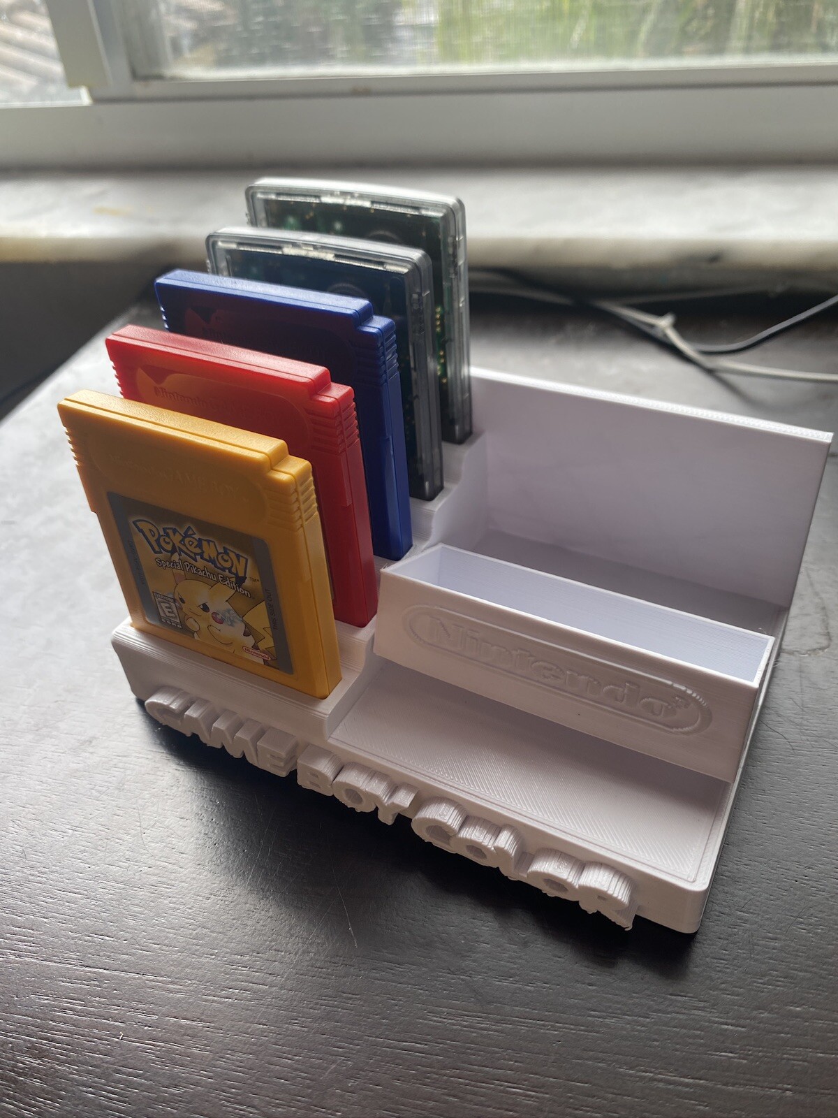 Gameboy Color Display Stand! Holds 5 Cartridges & System! Made in USA