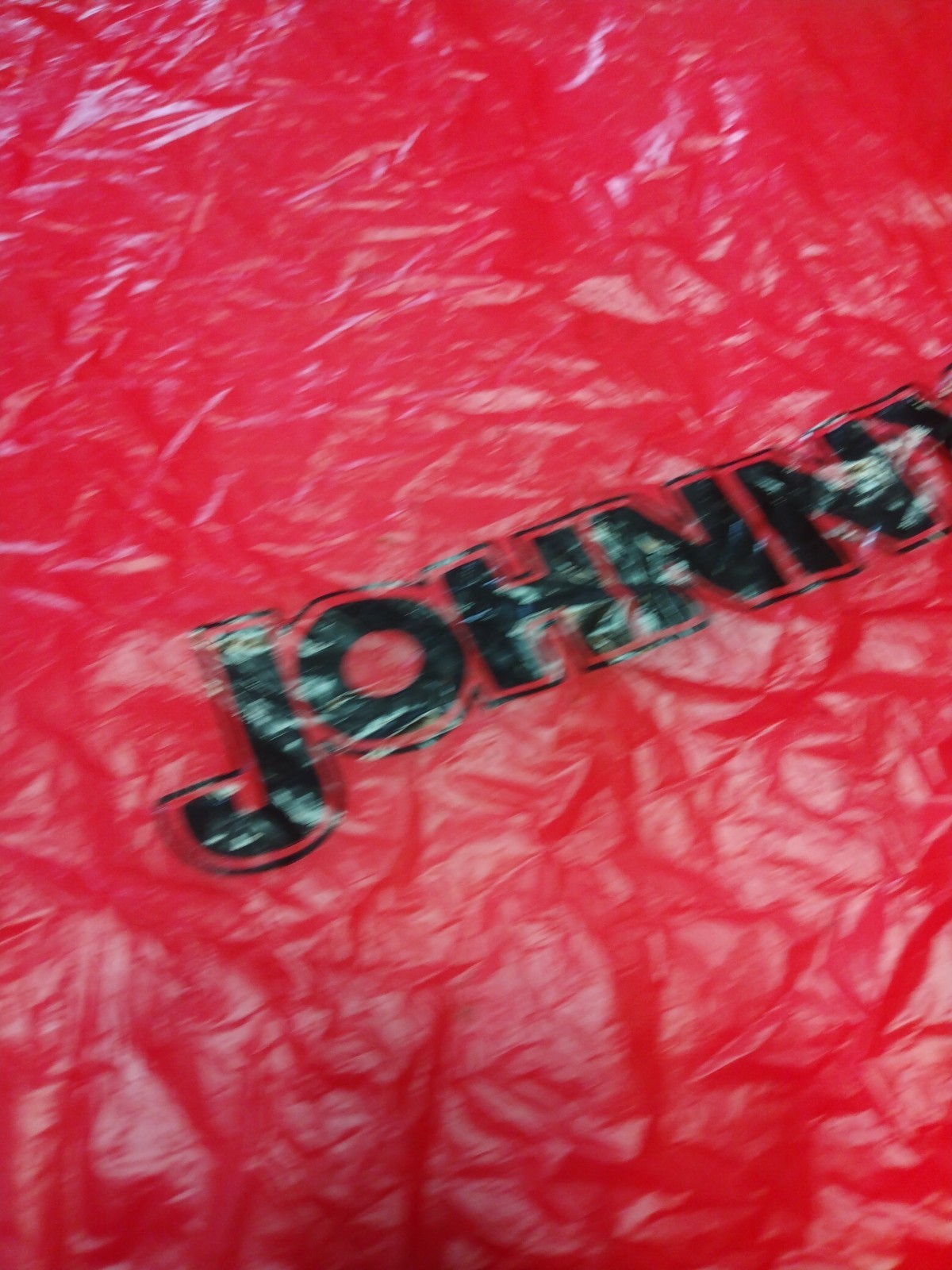 Huge Used Vintage Red Johnny’s Toys Latonia Kentucky Shopping Bag