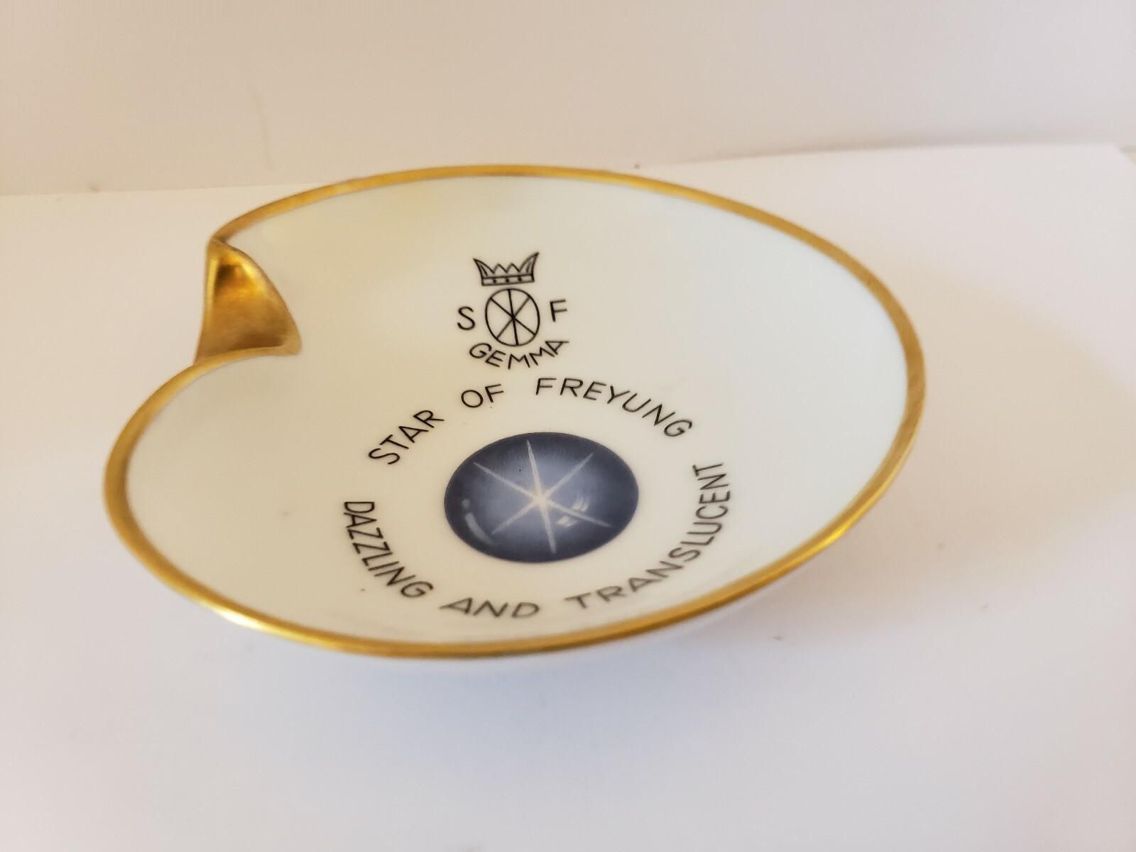 Vintage “STAR OF FREYUNG SAPPHIRE” Jewelry Dealer Store Advertising Trinket Dish