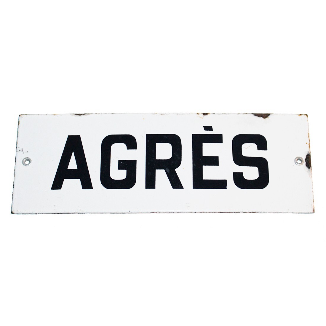 Antique SNCF enamel plate / Agrès / 25 cm x 9 cm