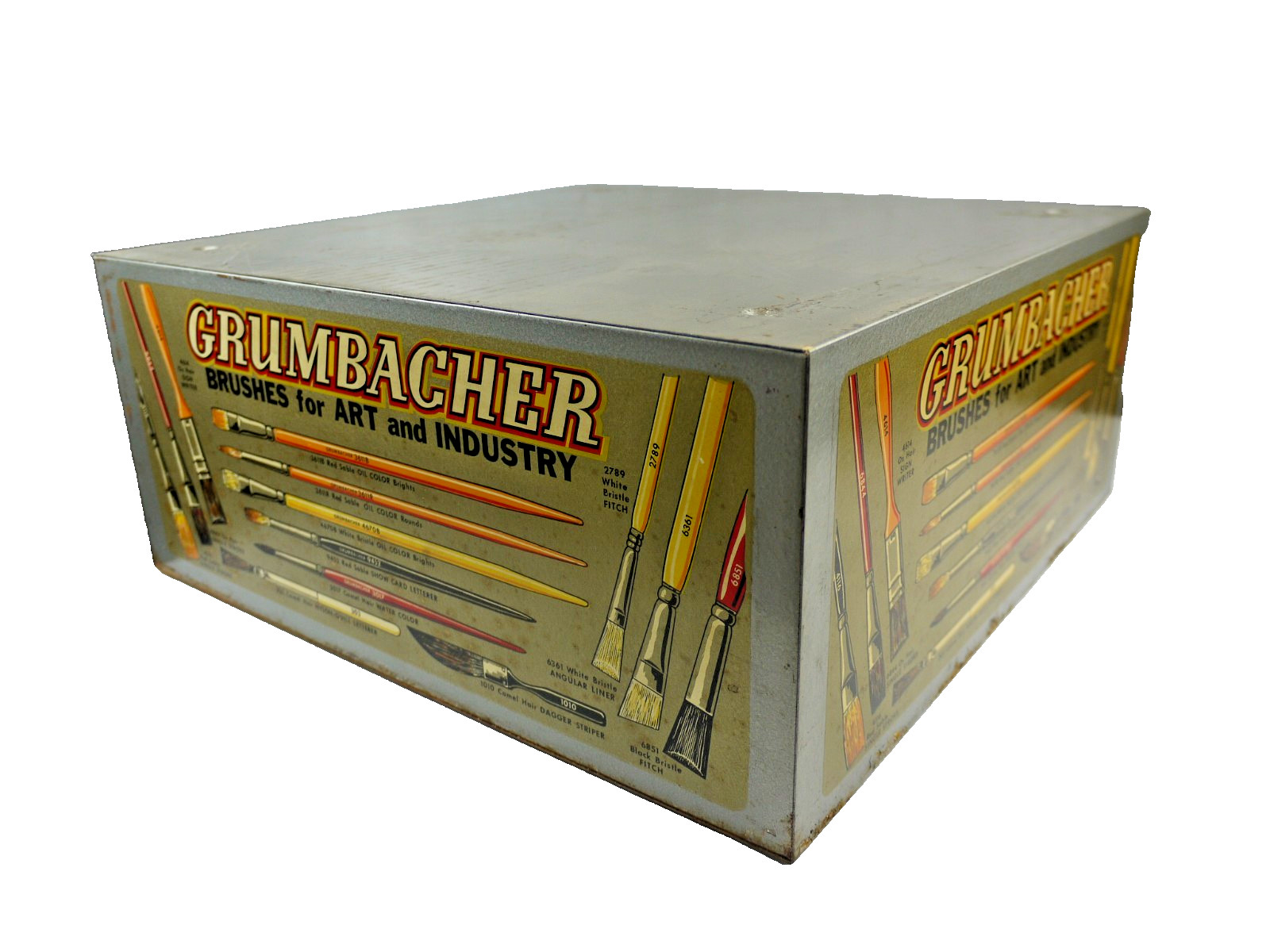 VTG Grumbacher ARTIST Paint Brush Store Display Cabinet Storage Drawers