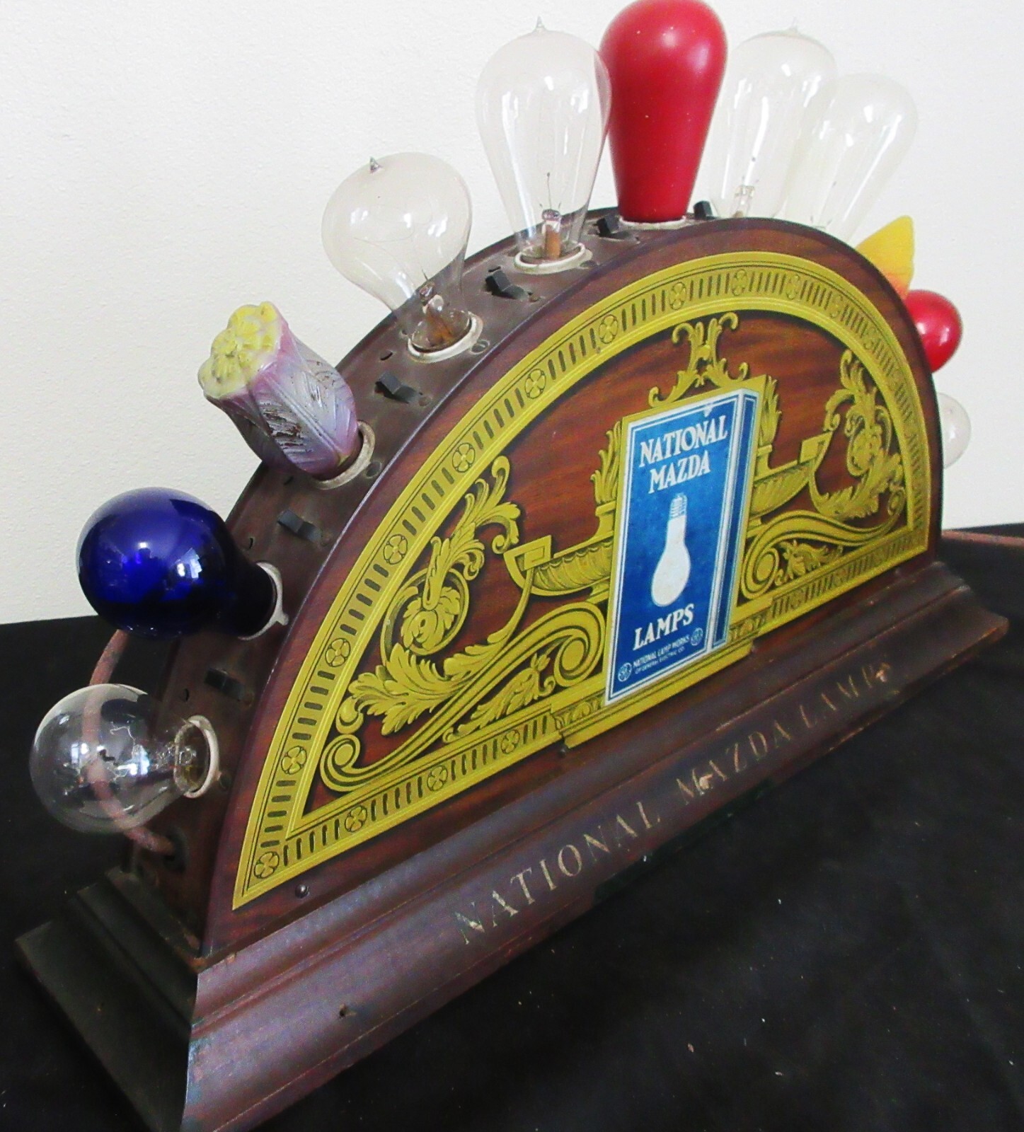 1920’s Antique National Mazda Lamp Works Counter Display