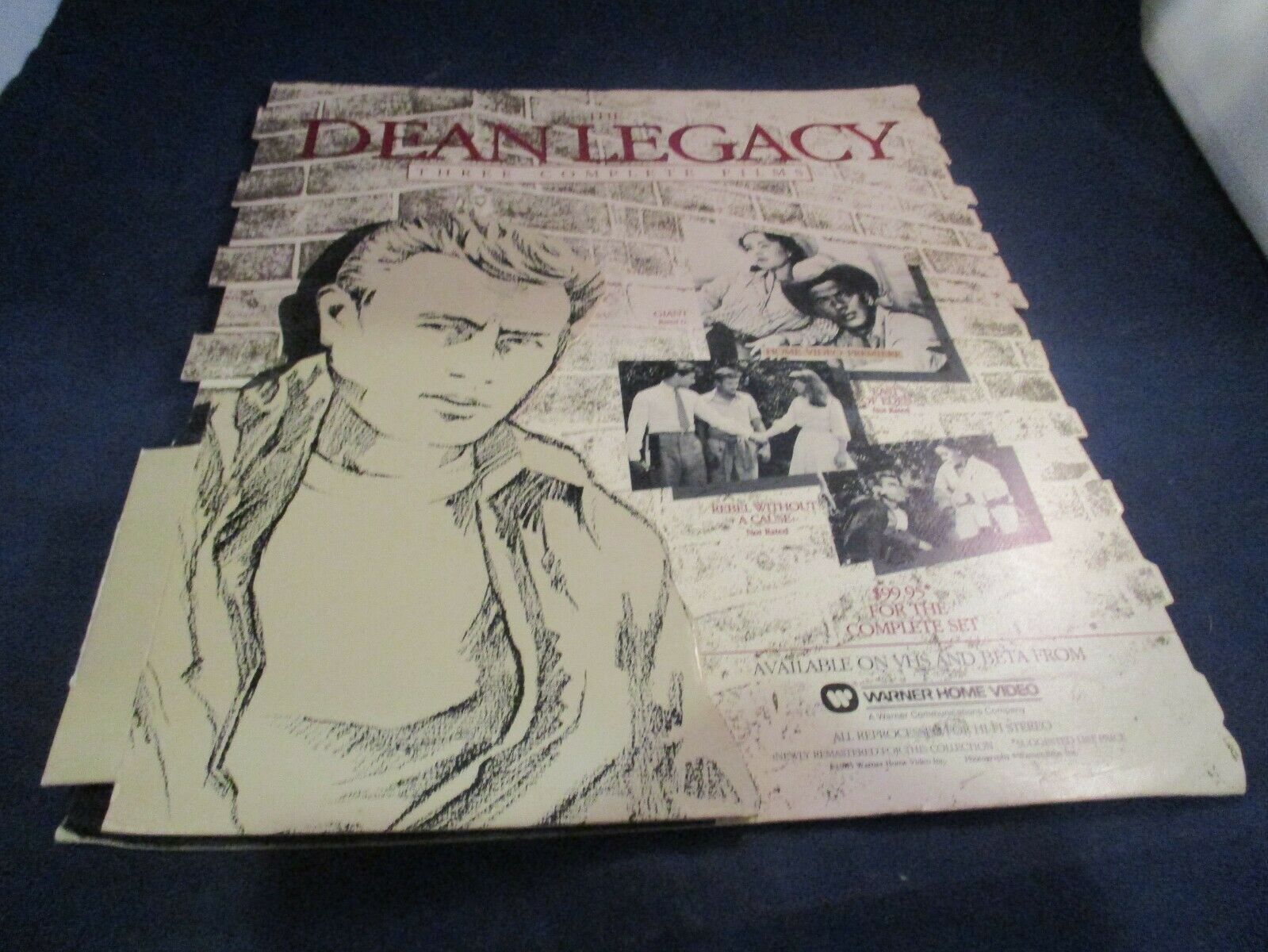 The Dean Legacy Complete Films James Dean VHS Beta Store Counter Display Standee