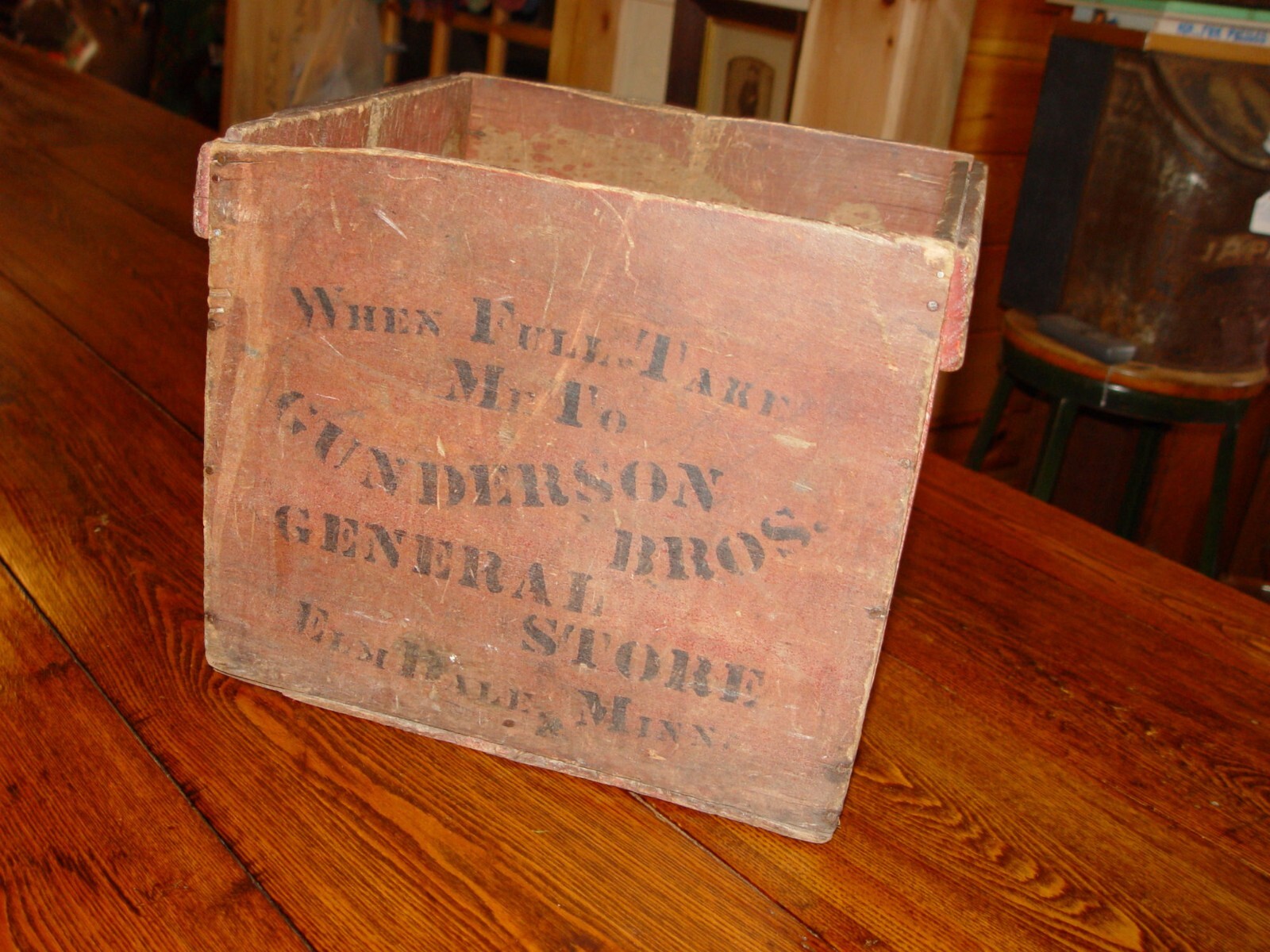 Elmdale MN Advertising Crate Gunderson Bros General Store – Primitive Display