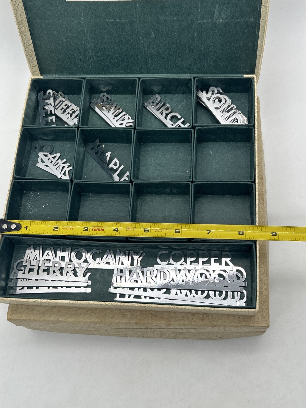 Vintage Interchangeable Metal Number Funeral Casket Display Price Set Base Kit