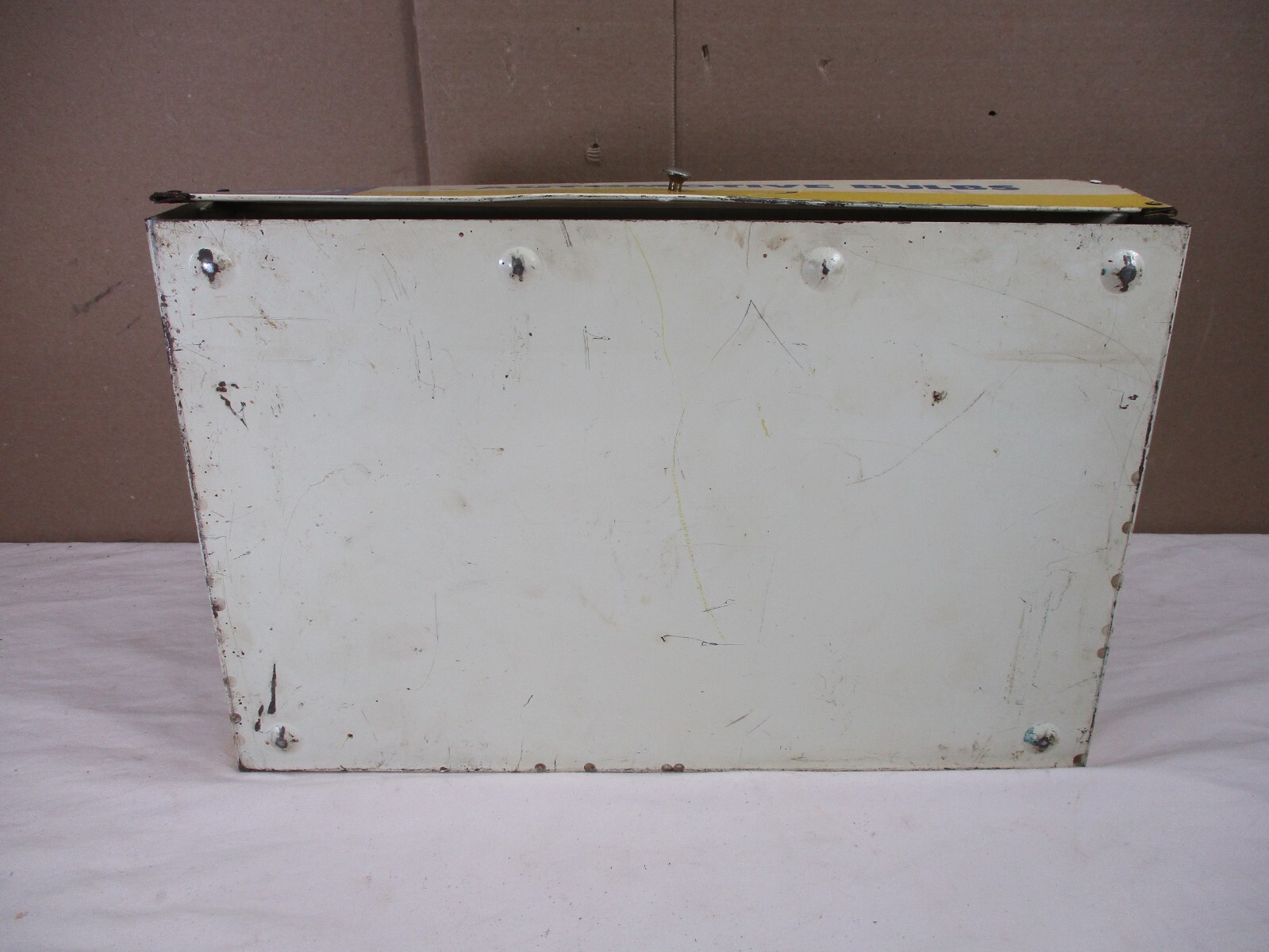Vtg GE Automotive Dealer Service Station Auto Bulb Store Display Case Clear Lid