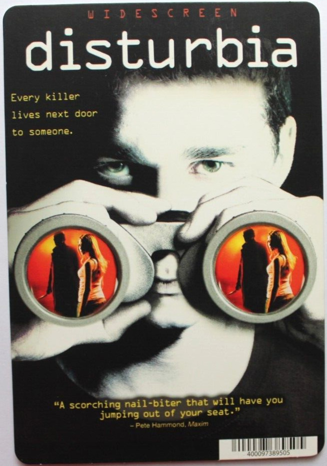 BLOCKBUSTER Backer Card Mini Poster Art 5.5″ x 8″ DISTURBIA, SHIA LABEOUF