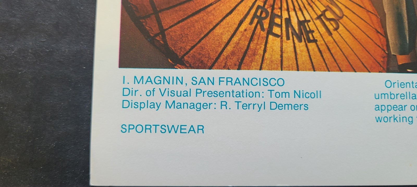 1970s I. MAGNIN, SAN FRANCISCO WINDOW DISPLAY PHOTO SILK CLOTHES