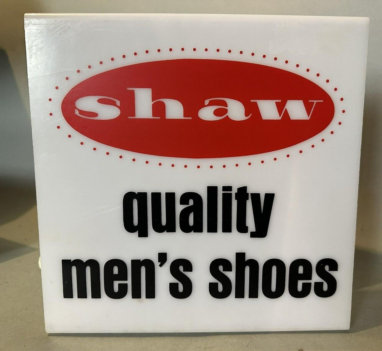 Vintage Shaw Quality Men’s Shoes Light Up Advertising Store Display Sign