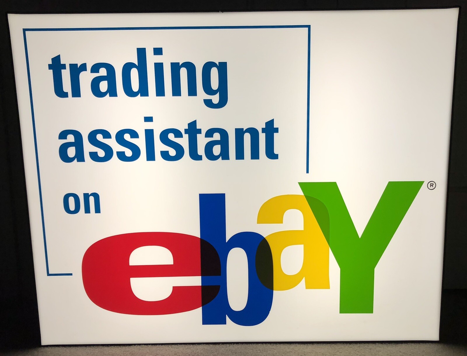 Rare eBay Trading Assistant Store 30″ x 24″ x 5-1/4″ Plexiglass Lighted Sign